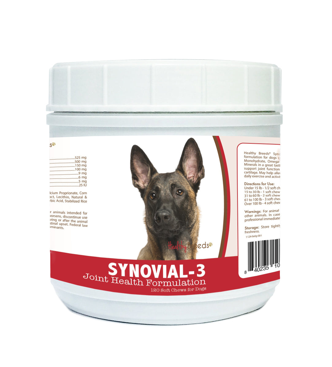 Belgian Malinois Synovial-3 Joint Health Formulation Soft Chews 120 Count