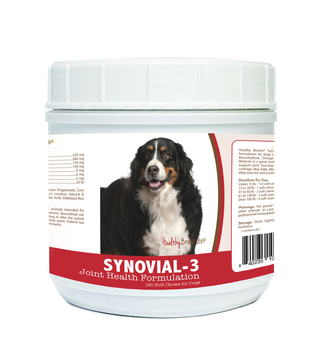 Bernese Mountain Dog Synovial-3 Joint Health Formulation Soft Chews 120 Count