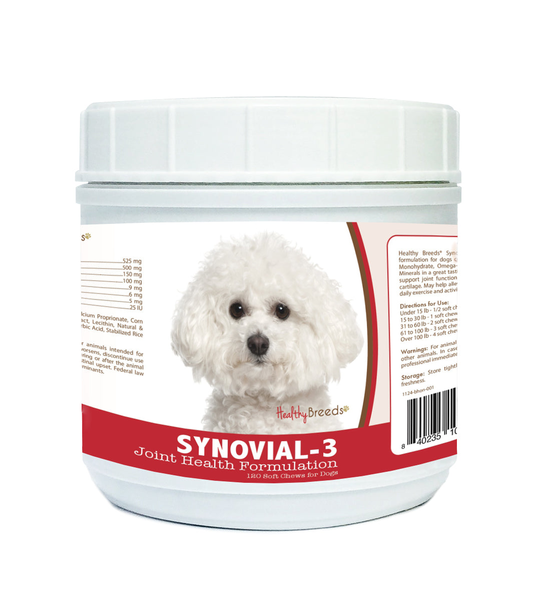Bichon Frise Synovial-3 Joint Health Formulation Soft Chews 120 Count