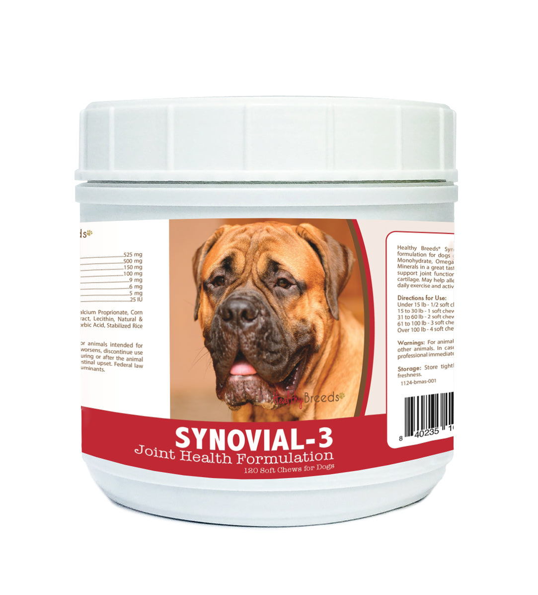 Bullmastiff Synovial-3 Joint Health Formulation Soft Chews 120 Count