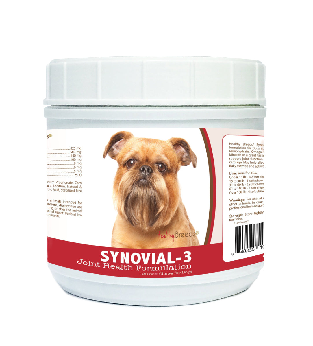 Brussels Griffon Synovial-3 Joint Health Formulation Soft Chews 120 Count