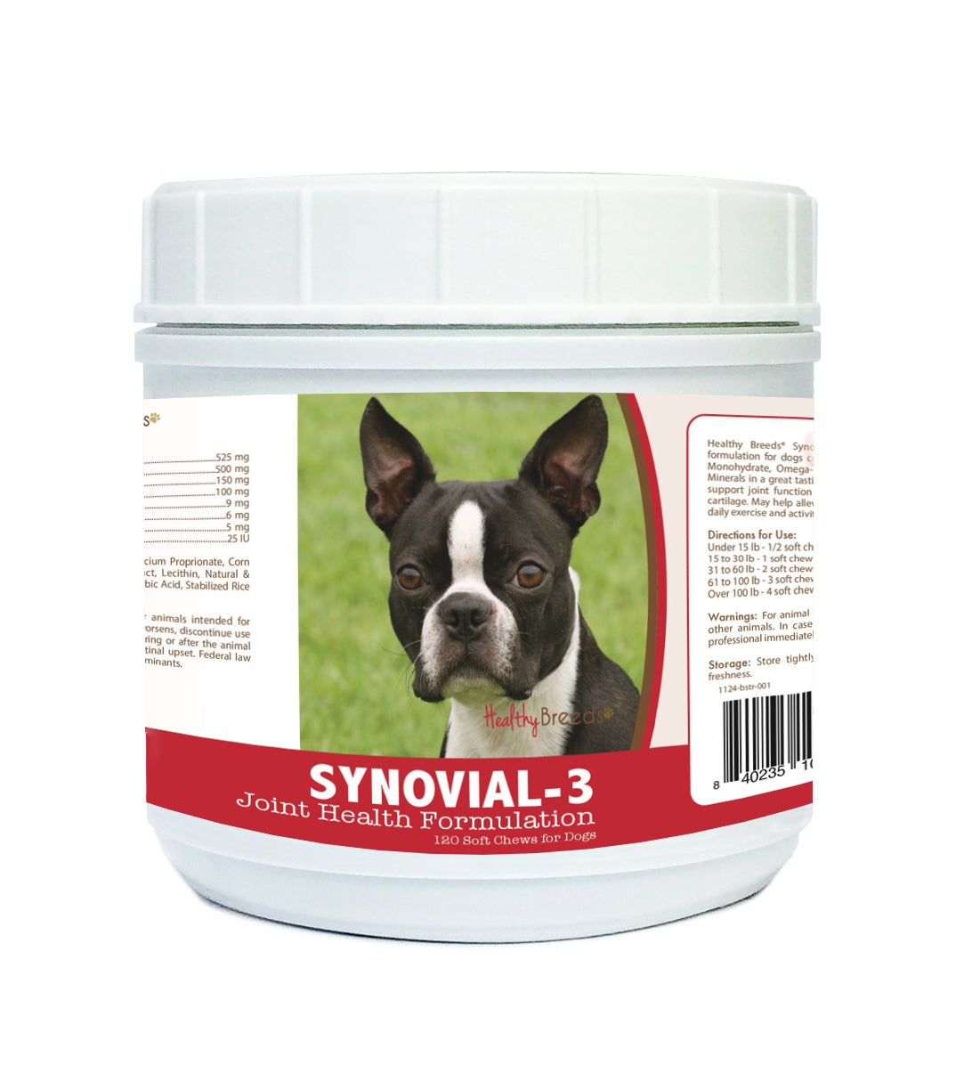 Boston Terrier Synovial-3 Joint Health Formulation Soft Chews 120 Count