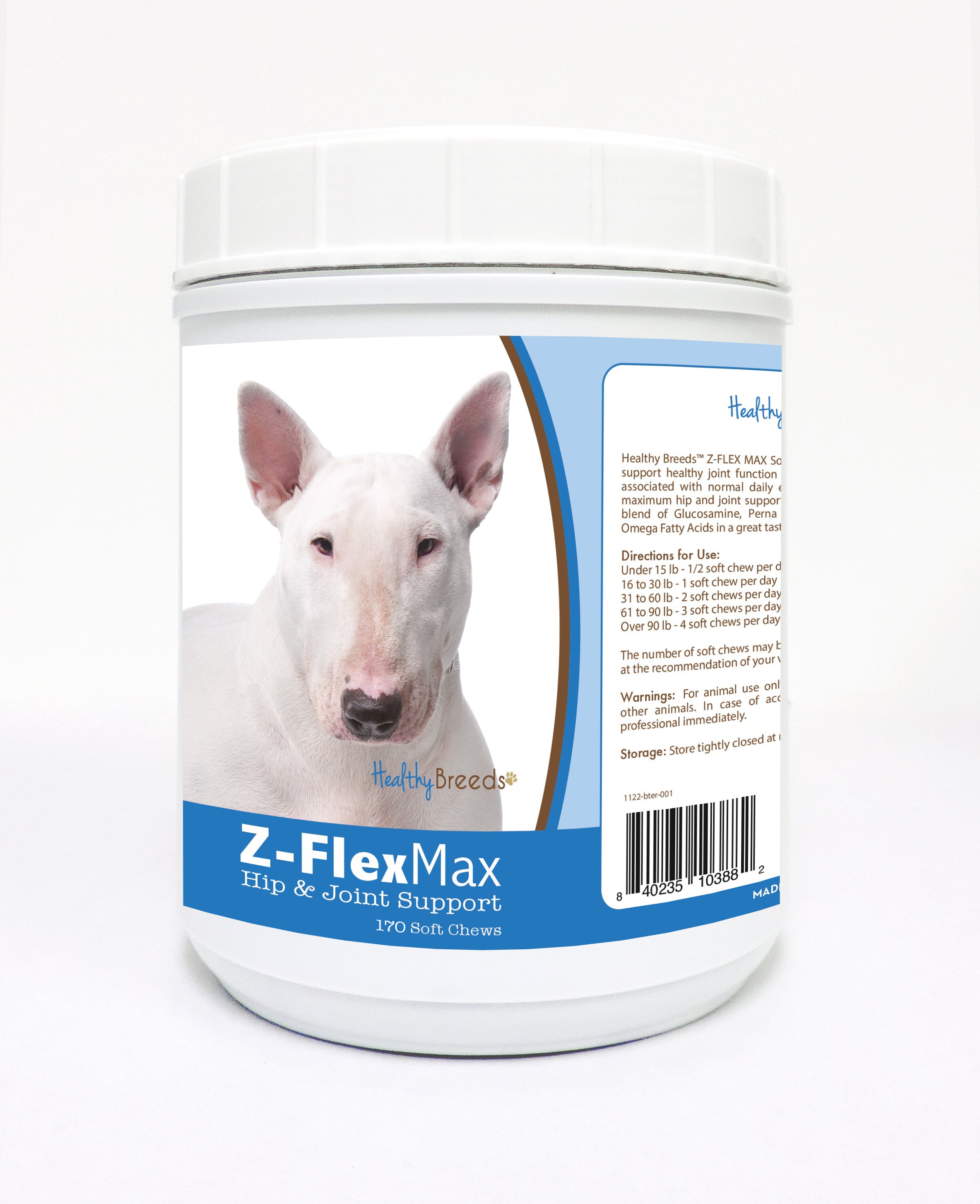 Bull Terrier Z-Flex Max Hip and Joint Soft Chews 170 Count