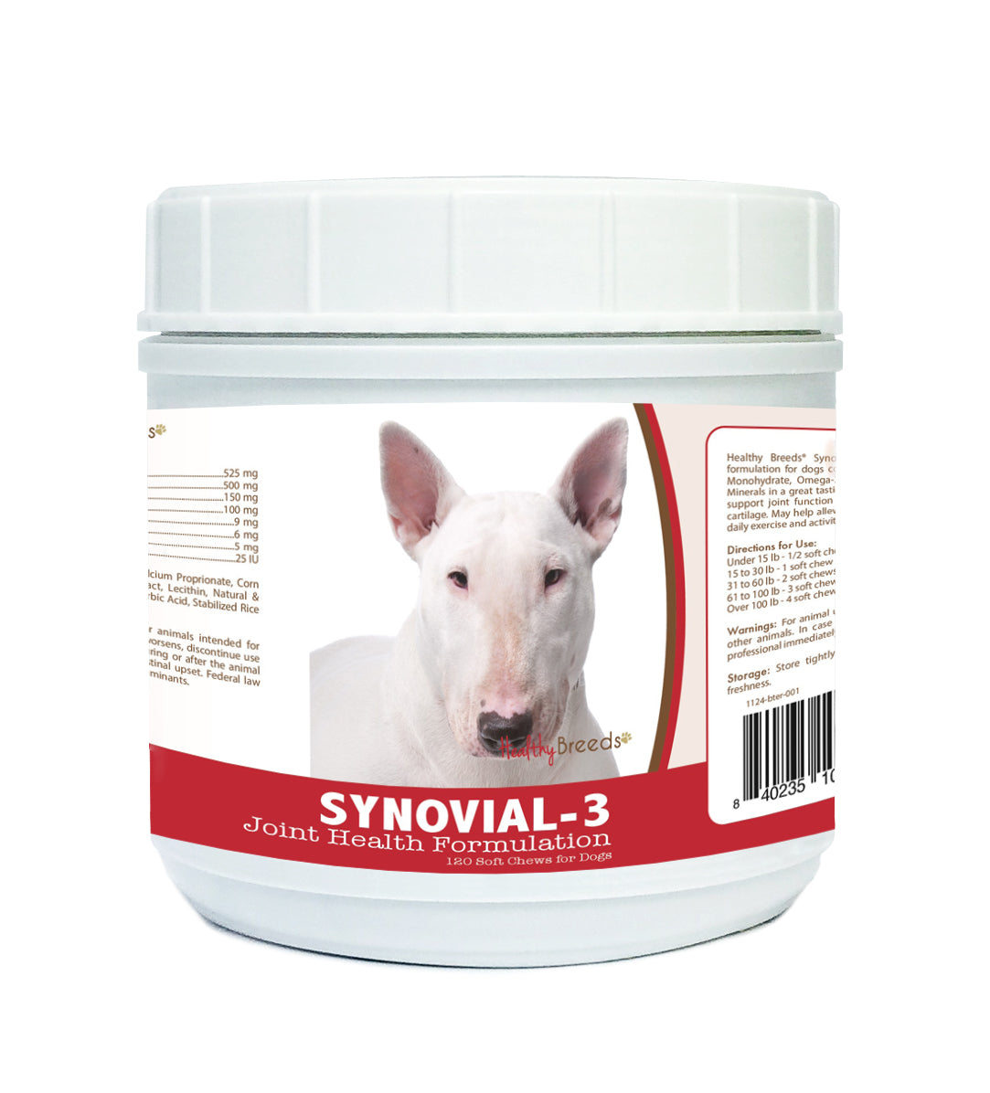 Bull Terrier Synovial-3 Joint Health Formulation Soft Chews 120 Count