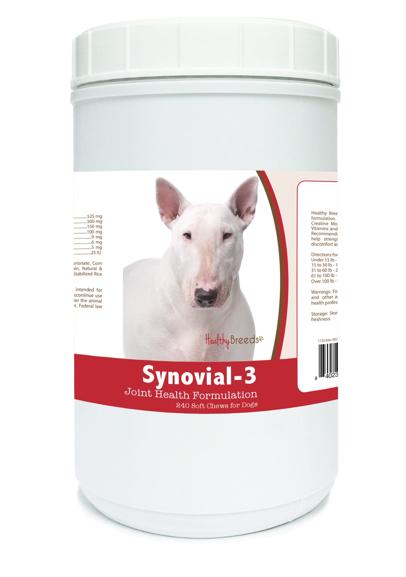 Bull Terrier Synovial-3 Joint Health Formulation Soft Chews 240 Count