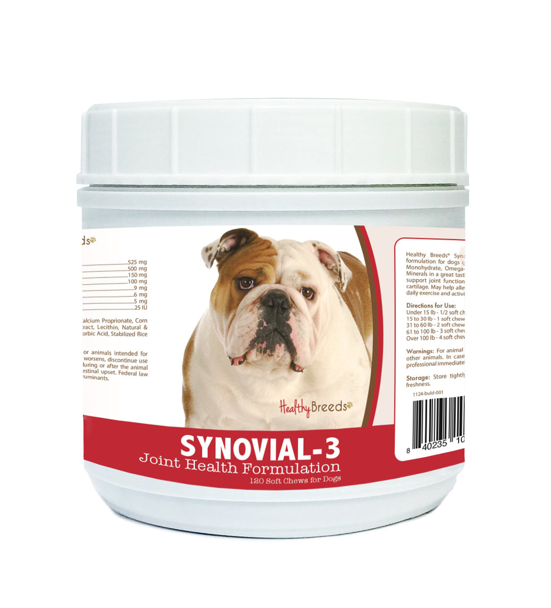 Bulldog Synovial-3 Joint Health Formulation Soft Chews 120 Count