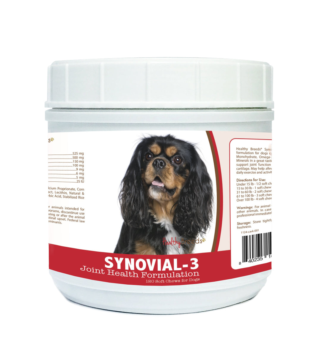 Cavalier King Charles Spaniel Synovial-3 Joint Health Formulation Soft Chews 120 Count
