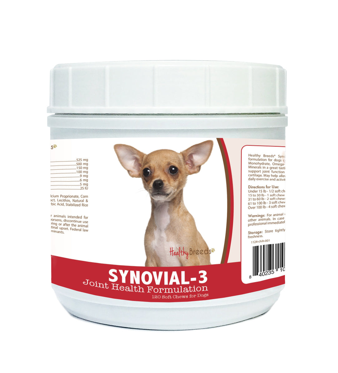 Chihuahua Synovial-3 Joint Health Formulation Soft Chews 120 Count