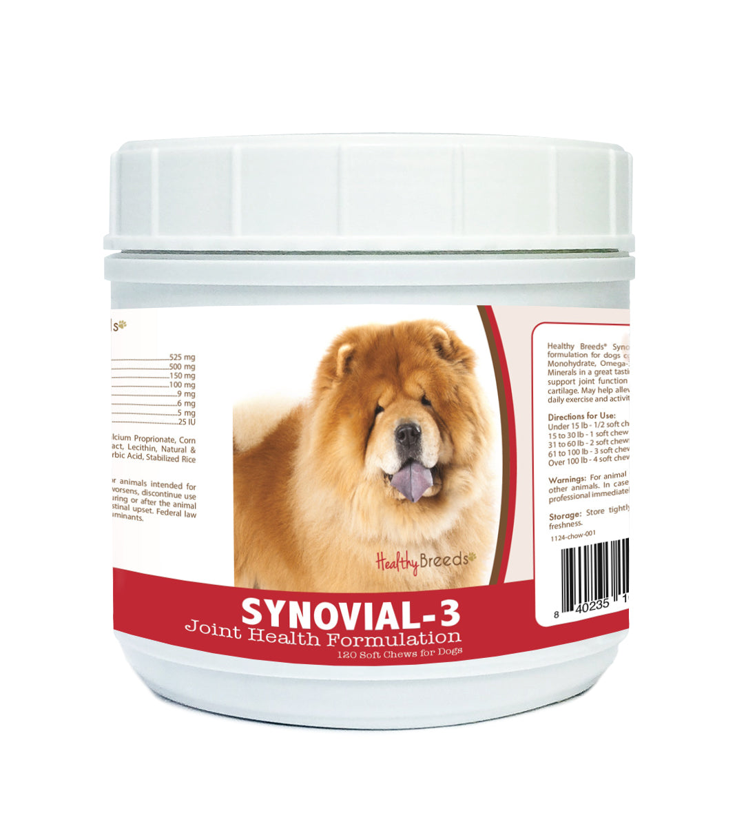 Chow Chow Synovial-3 Joint Health Formulation Soft Chews 120 Count