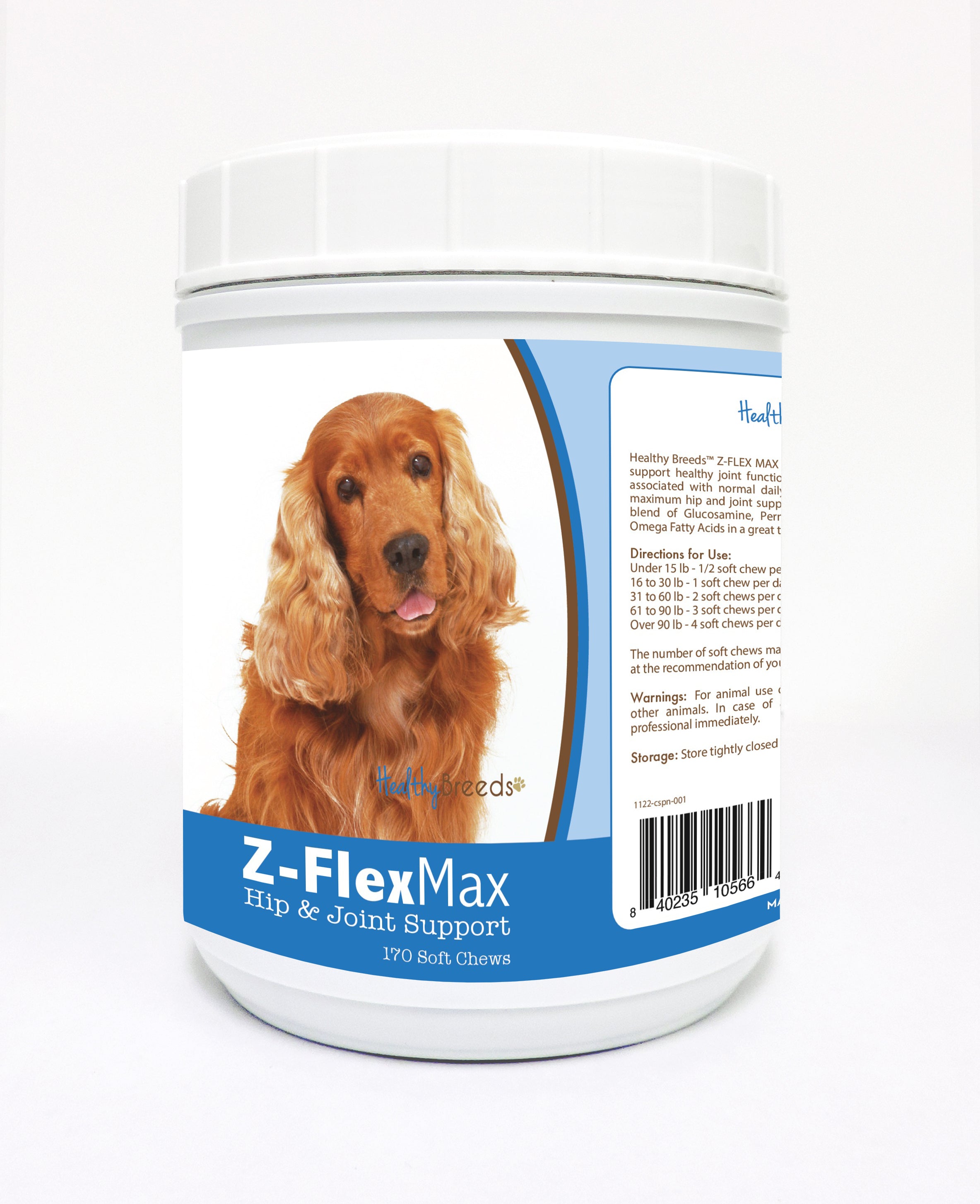 Cocker Spaniel Z-Flex Max Hip and Joint Soft Chews 170 Count