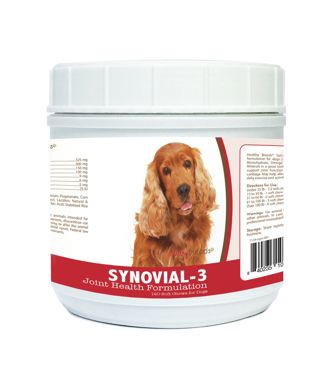 Cocker Spaniel Synovial-3 Joint Health Formulation Soft Chews 120 Count
