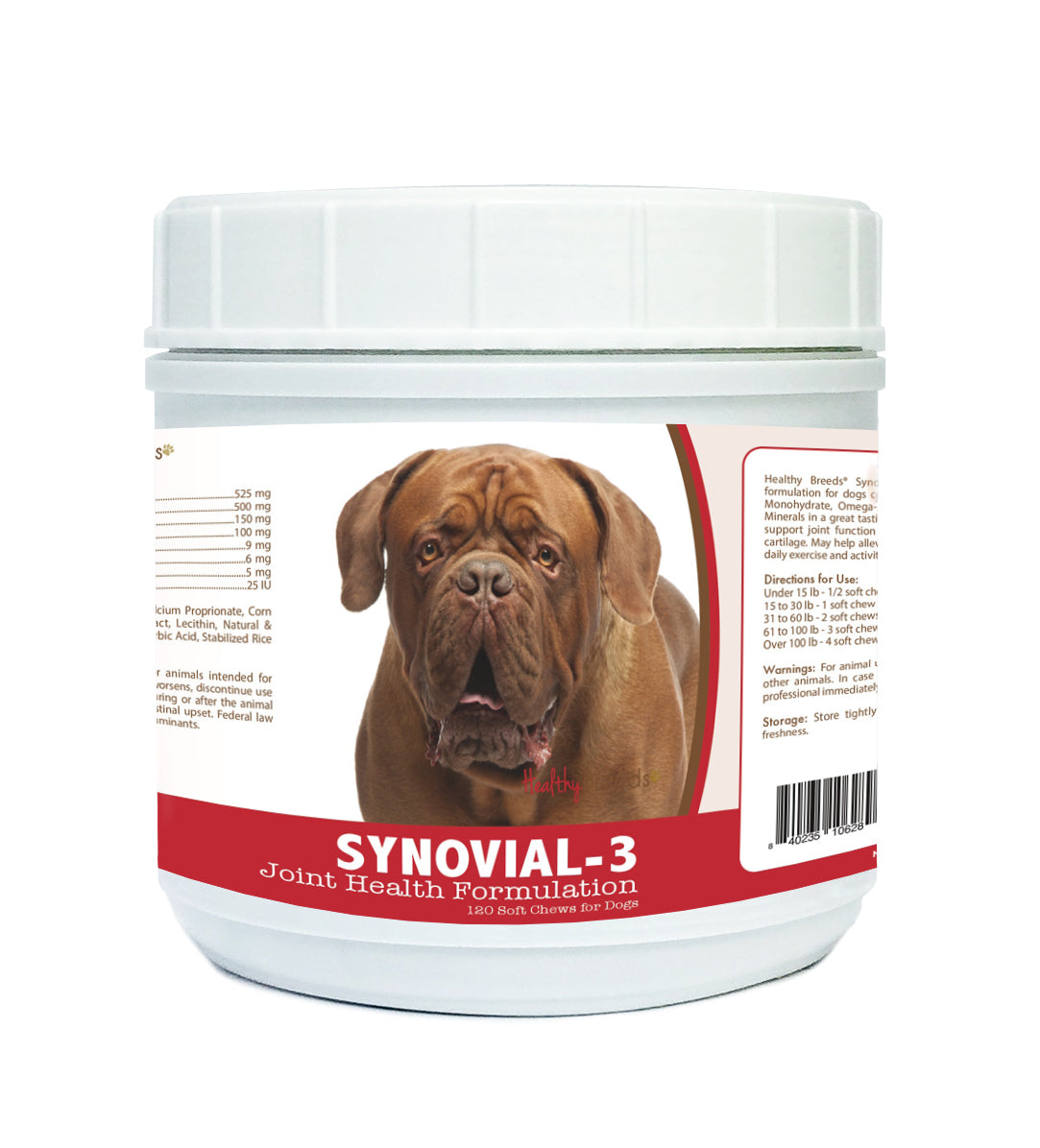 Dogue de Bordeaux Synovial-3 Joint Health Formulation Soft Chews 120 Count