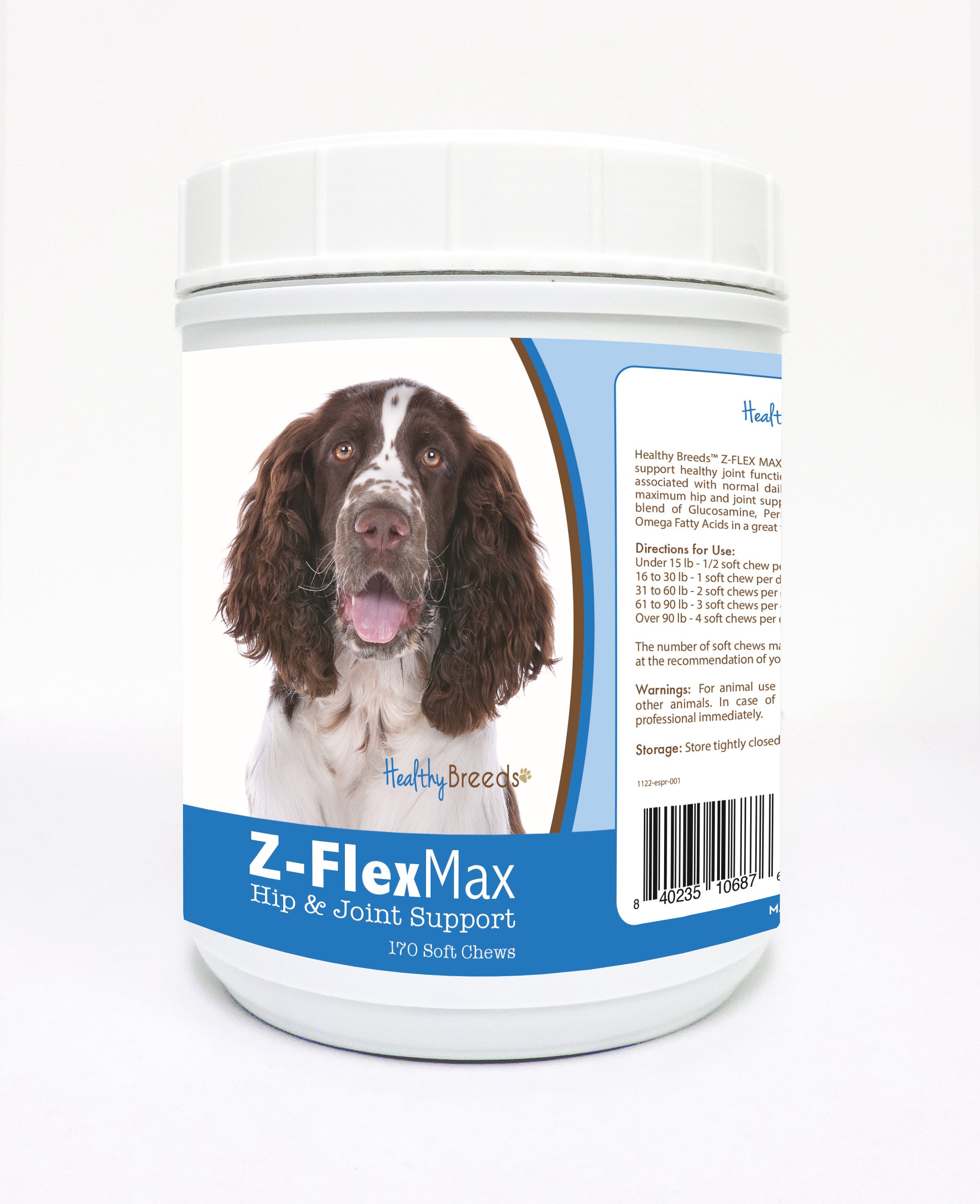 English Springer Spaniel Z-Flex Max Hip and Joint Soft Chews 170 Count