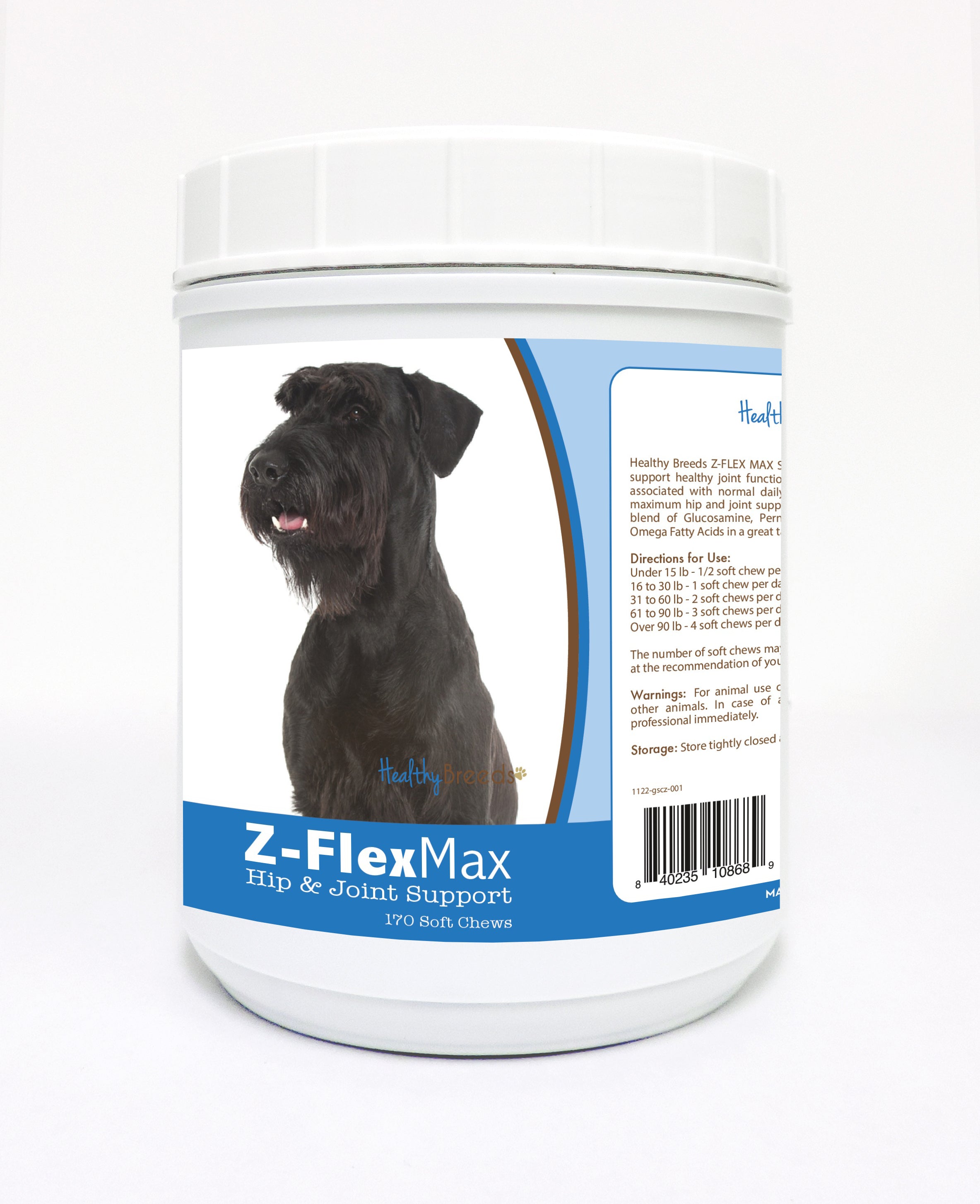 Giant Schnauzer Z-Flex Max Hip and Joint Soft Chews 170 Count