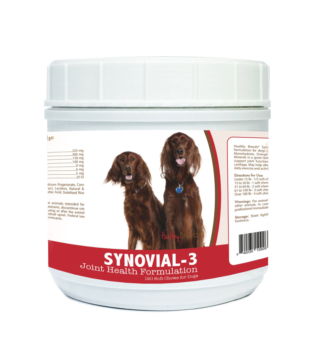 Irish Setter Synovial-3 Joint Health Formulation Soft Chews 120 Count