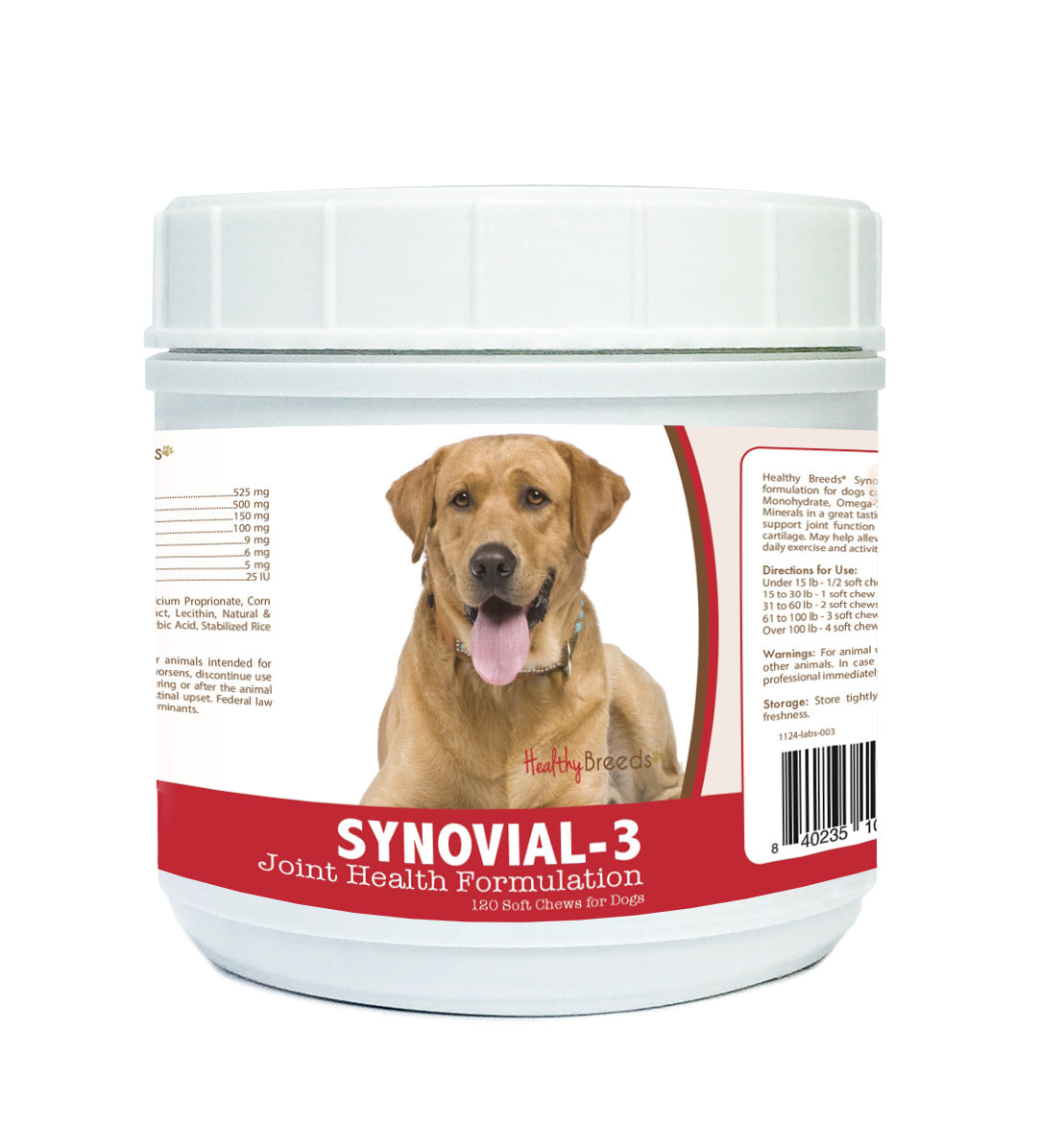 Labrador Retriever Synovial-3 Joint Health Formulation Soft Chews 120 Count