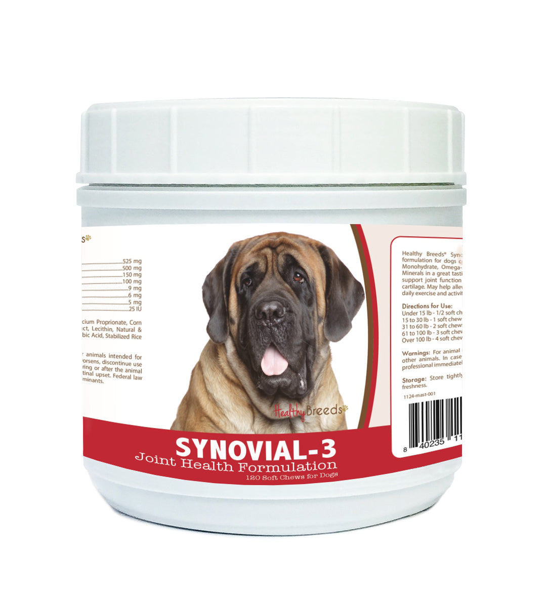 Mastiff Synovial-3 Joint Health Formulation Soft Chews 120 Count