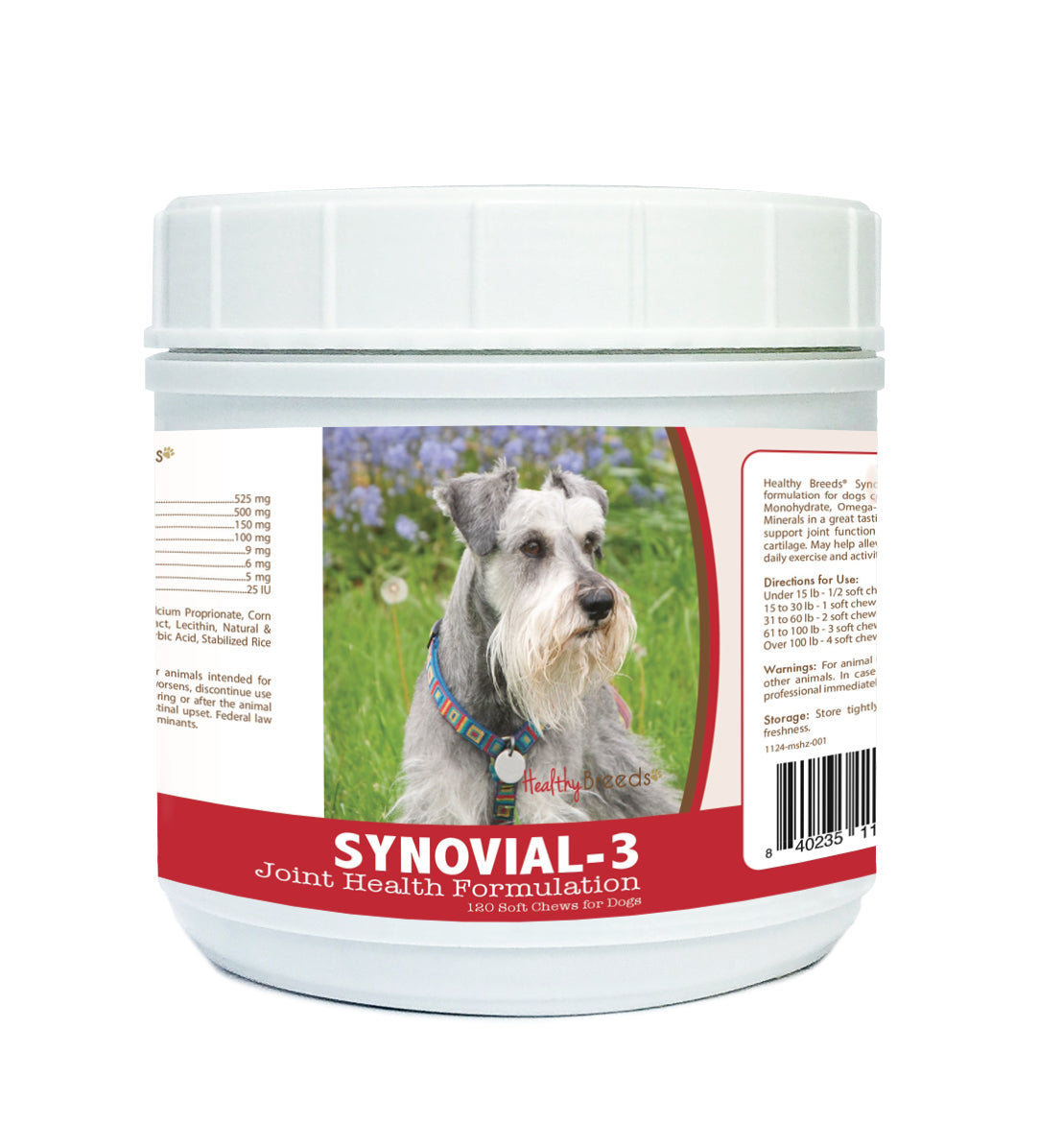 Miniature Schnauzer Synovial-3 Joint Health Formulation Soft Chews 120 Count
