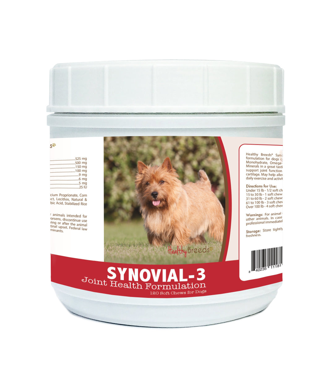 Norwich Terrier Synovial-3 Joint Health Formulation Soft Chews 120 Count