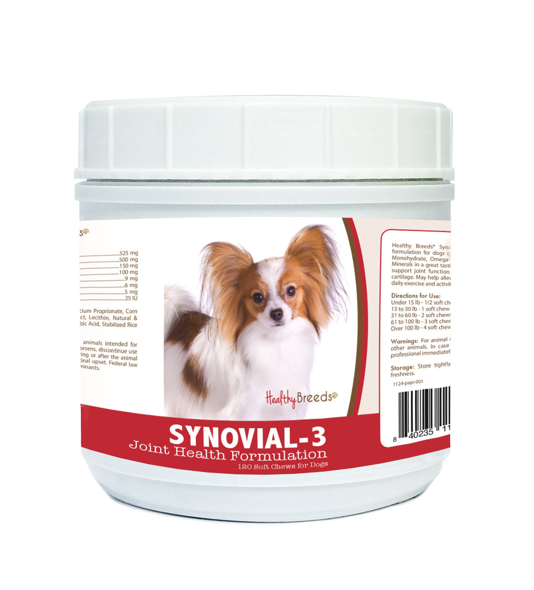 Papillon Synovial-3 Joint Health Formulation Soft Chews 120 Count