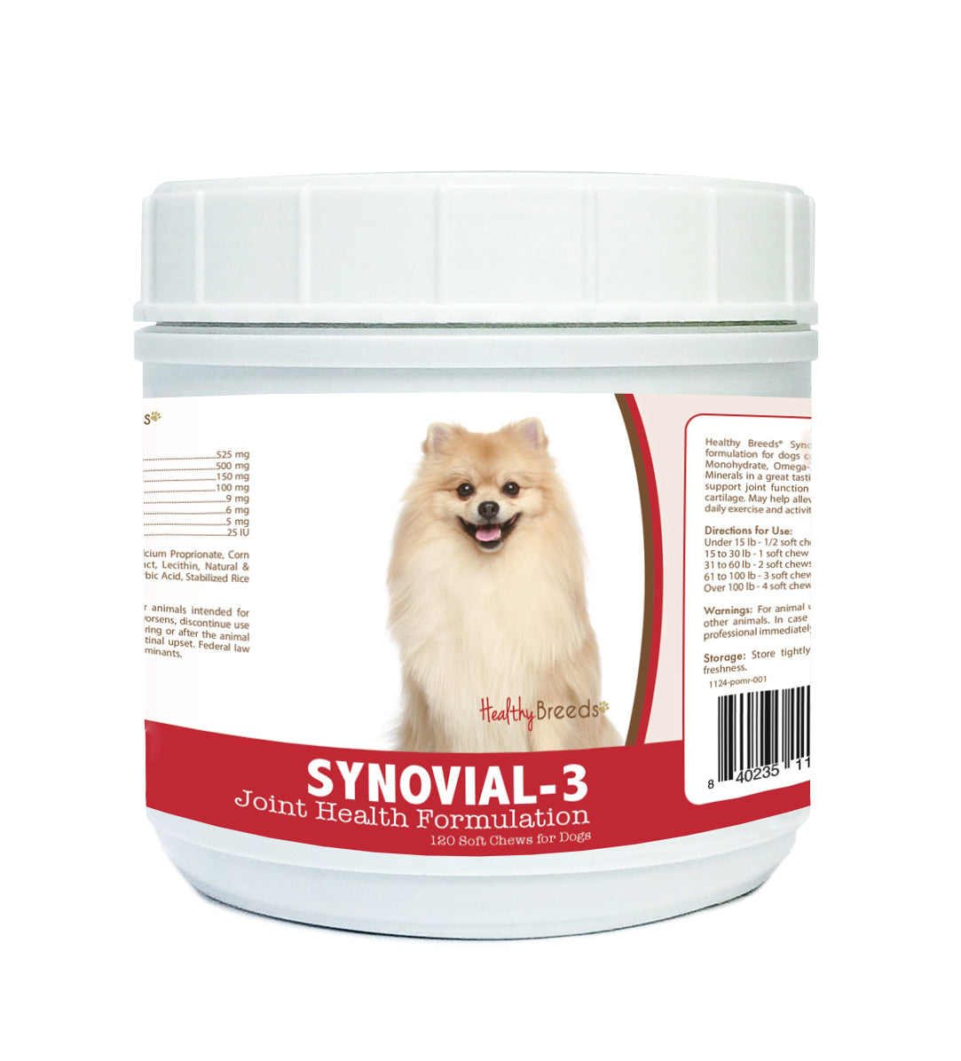 Pomeranian Synovial-3 Joint Health Formulation Soft Chews 120 Count