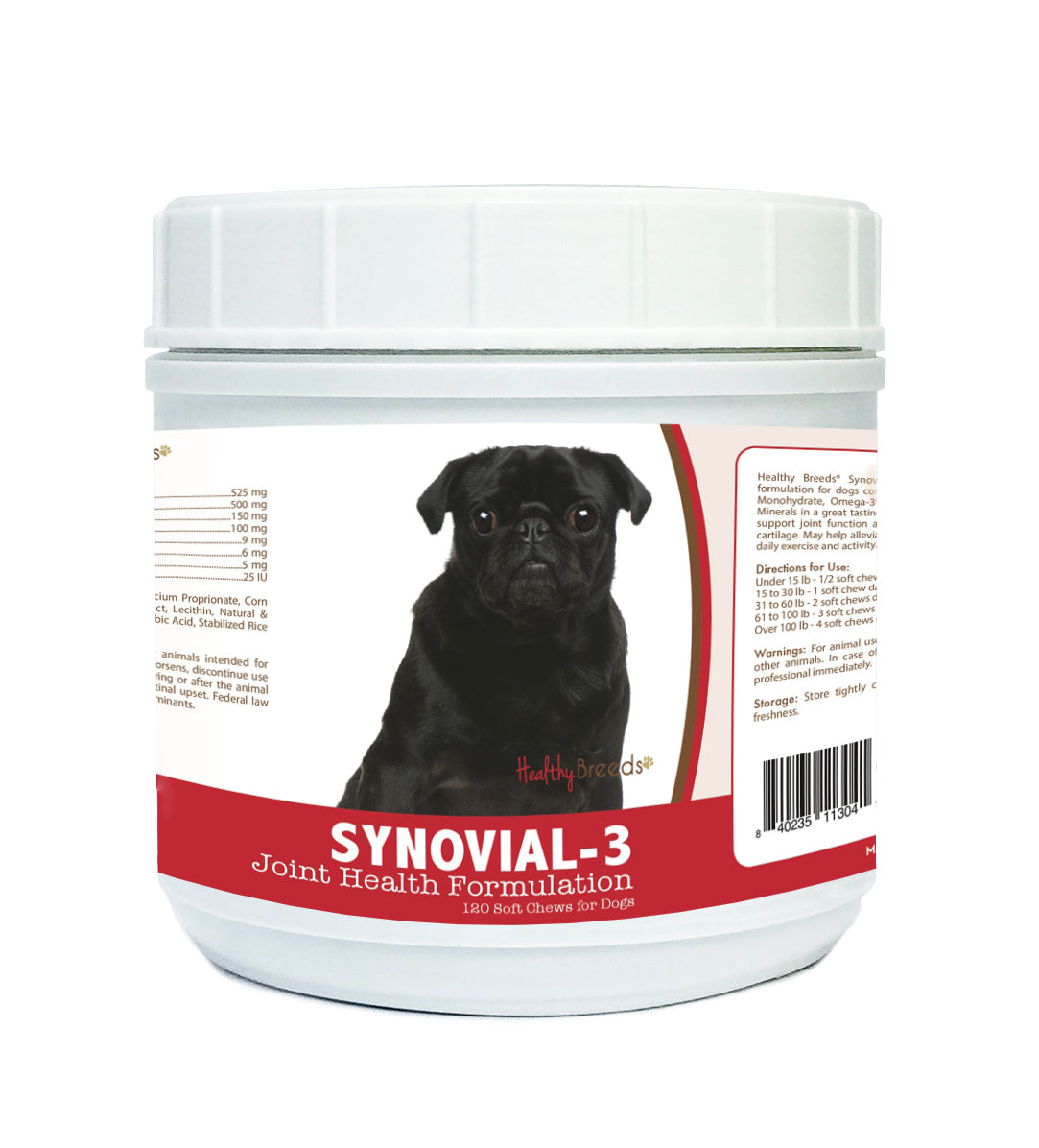 Pug Synovial-3 Joint Health Formulation Soft Chews 120 Count