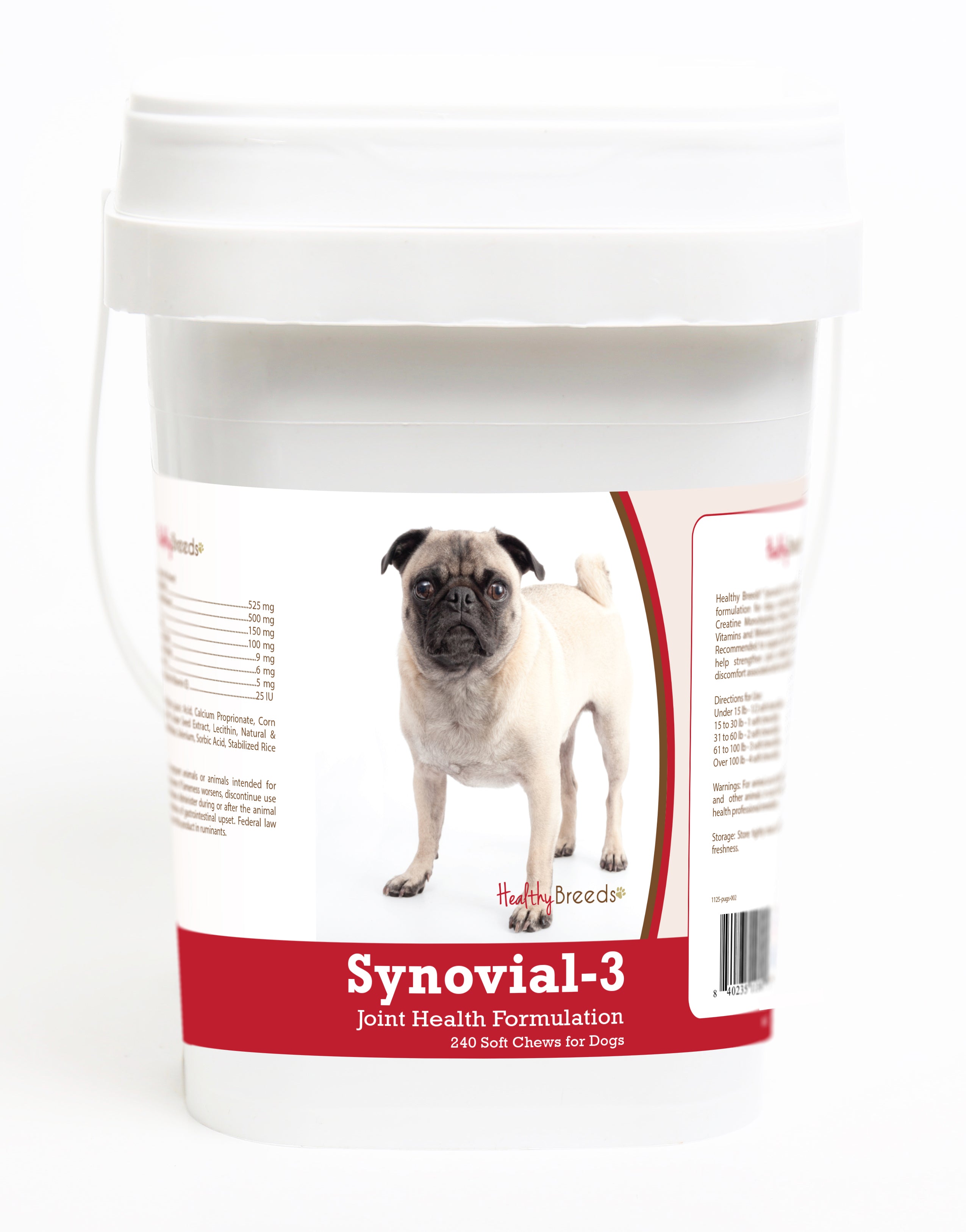 Pug Synovial-3 Joint Health Formulation Soft Chews 240 Count