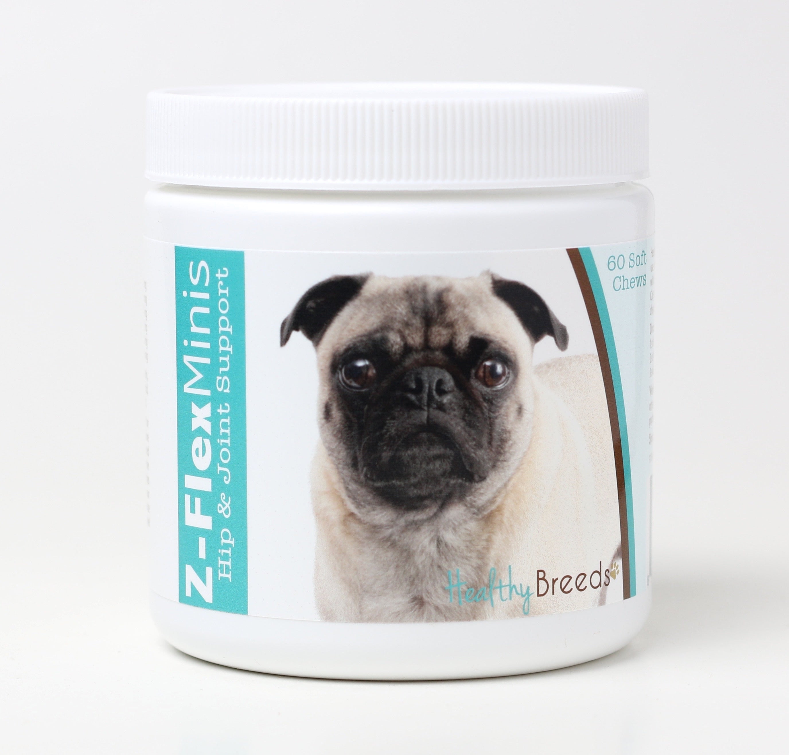 Pug Z-Flex Minis Hip and Joint Support Soft Chews 60 Count