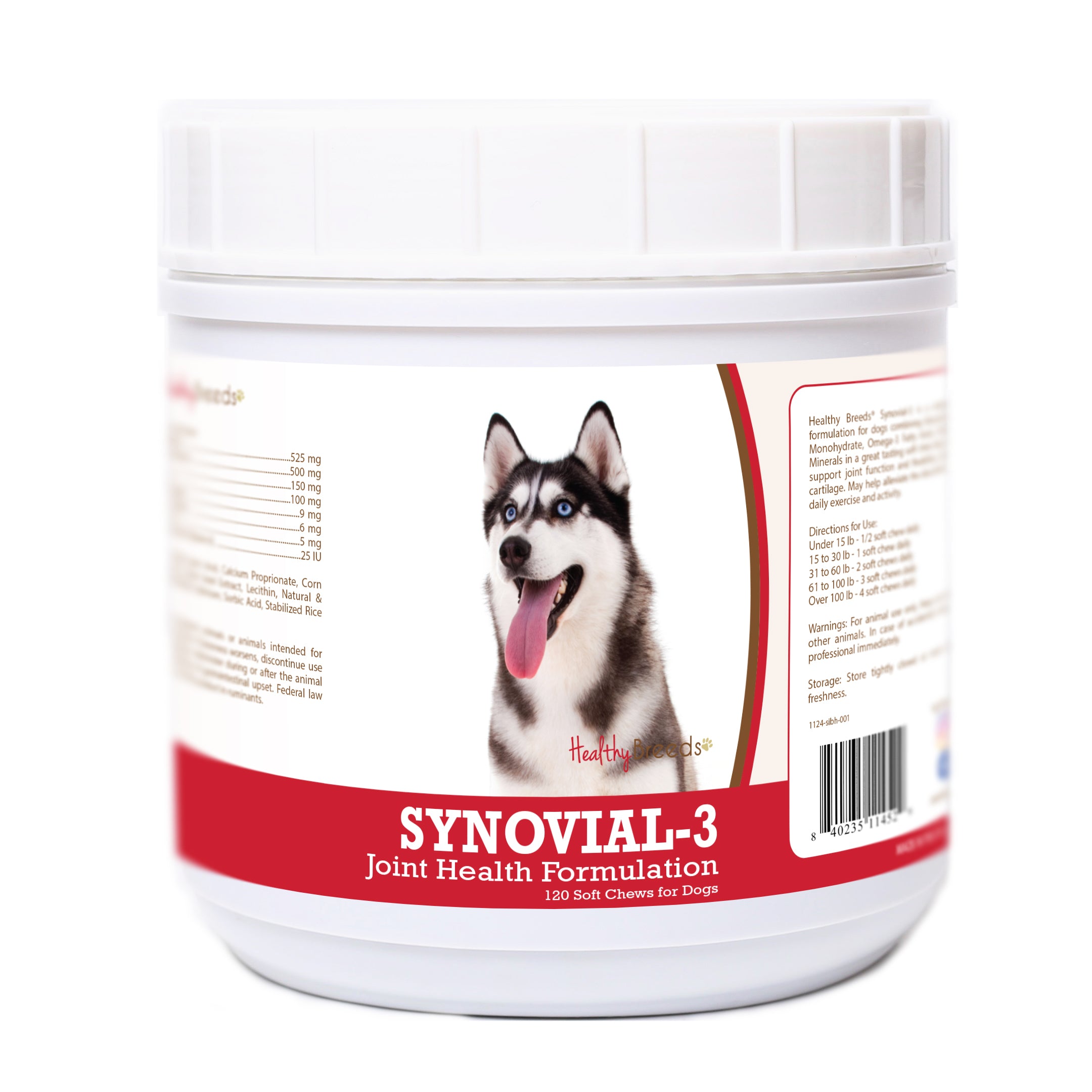 Siberian Husky Synovial-3 Joint Health Formulation Soft Chews 120 Count