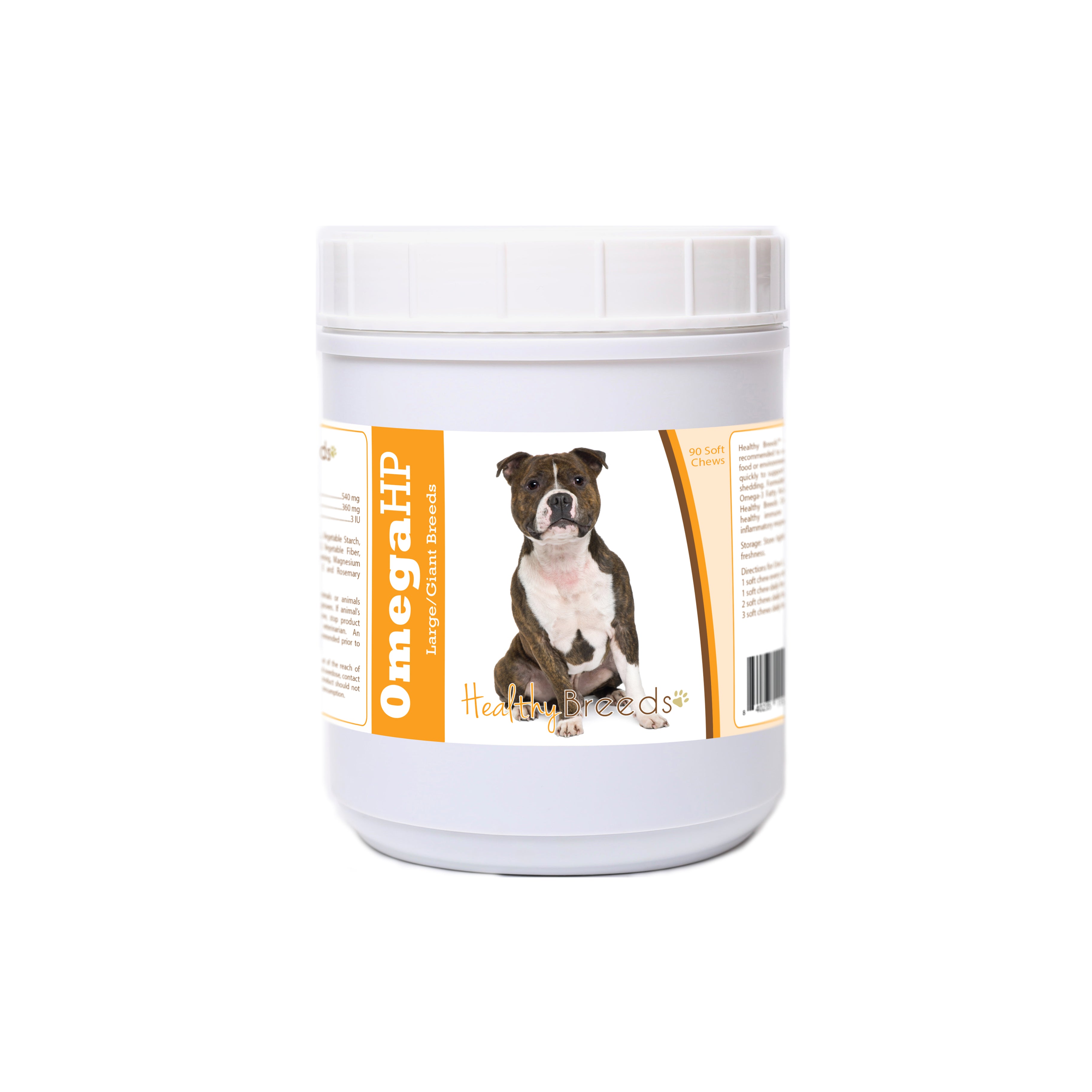 Staffordshire Bull Terrier Omega HP Fatty Acid Skin and Coat Support Soft Chews 90 Cou