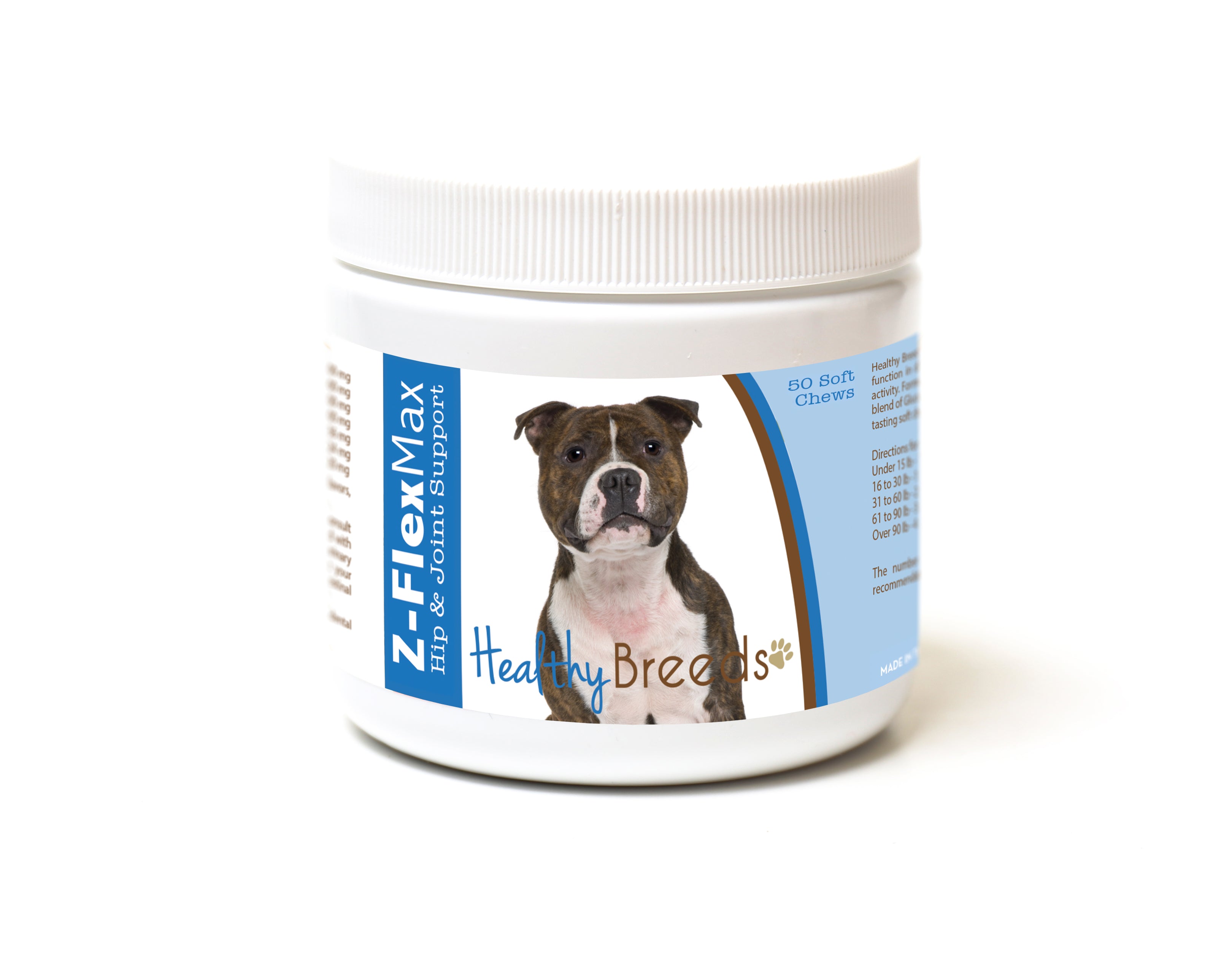 Staffordshire Bull Terrier Z-Flex Max Hip and Joint Soft Chews 50 Count