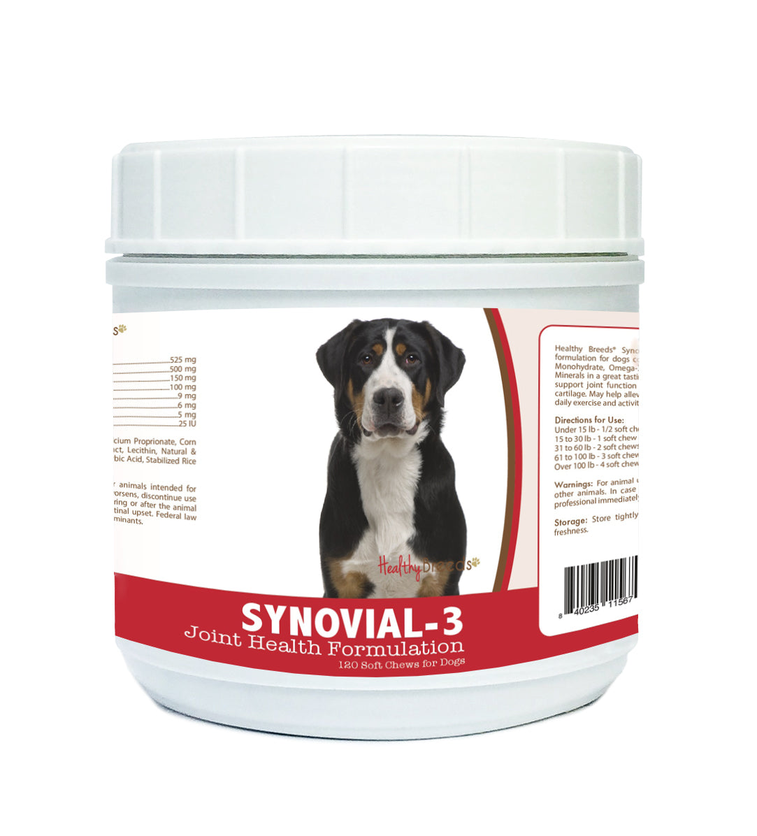 Greater Swiss Mountain Dog Synovial-3 Joint Health Formulation Soft Chews 120 Count