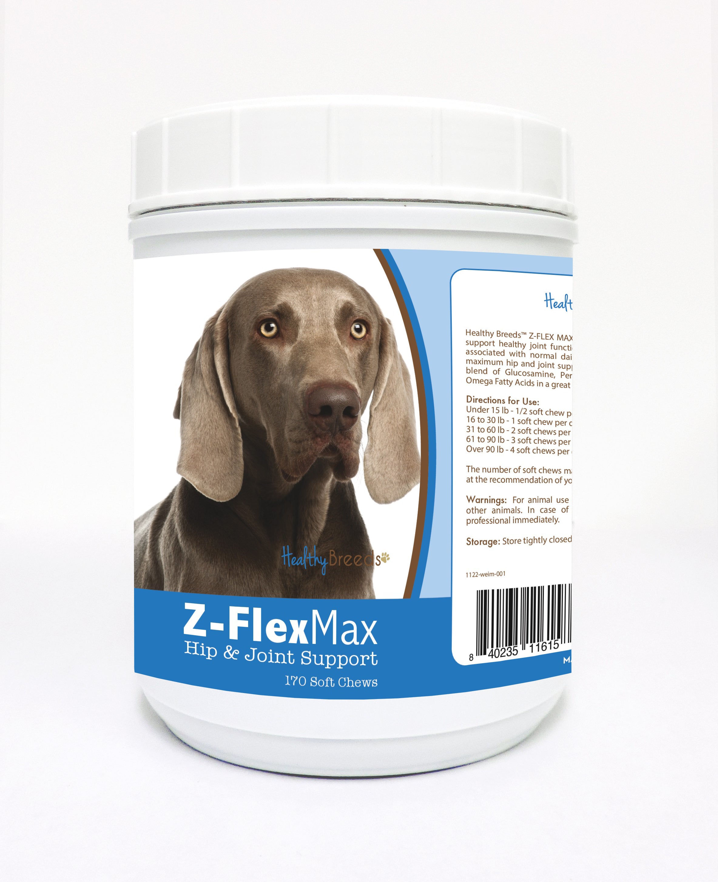 Weimaraner Z-Flex Max Hip and Joint Soft Chews 170 Count
