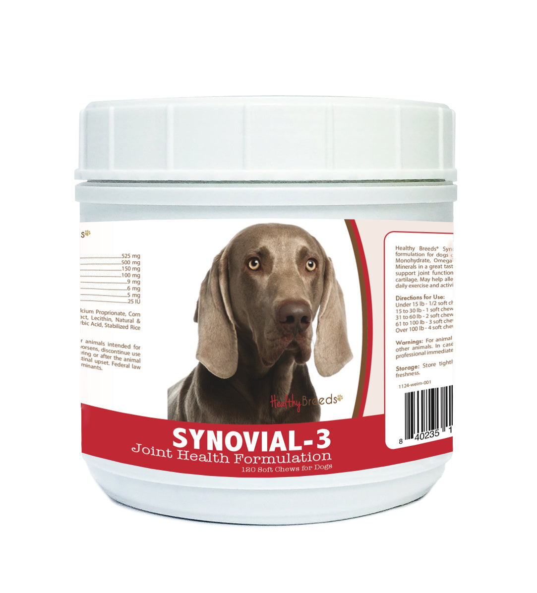 Weimaraner Synovial-3 Joint Health Formulation Soft Chews 120 Count