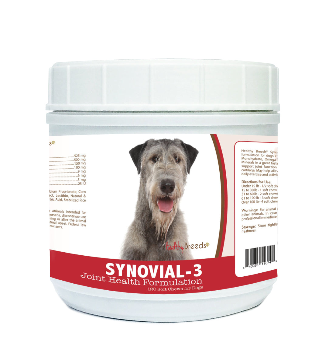 Irish Wolfhound Synovial-3 Joint Health Formulation Soft Chews 120 Count