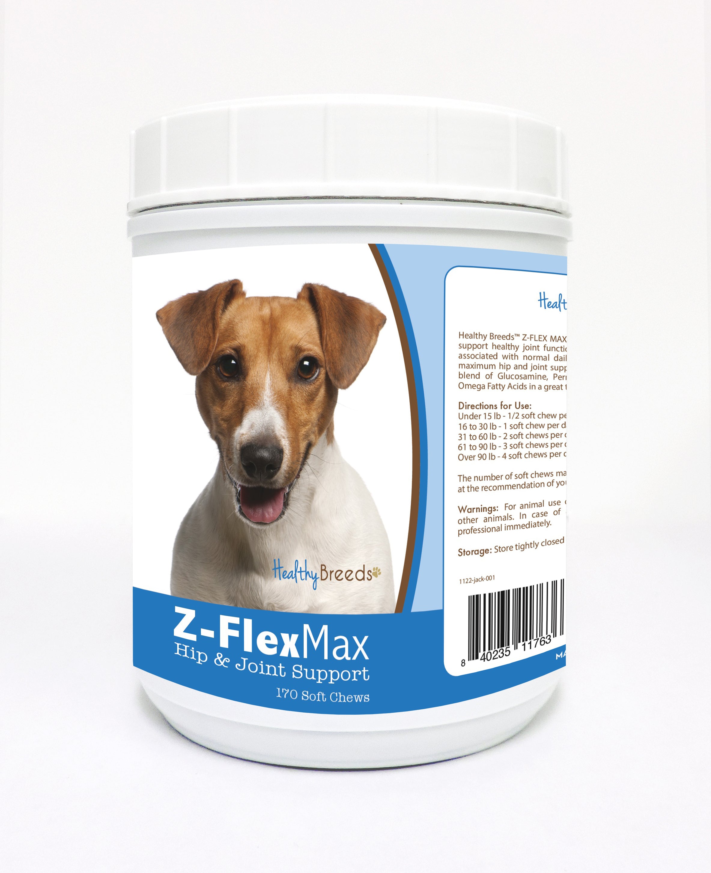 Jack Russell Terrier Z-Flex Max Hip and Joint Soft Chews 170 Count