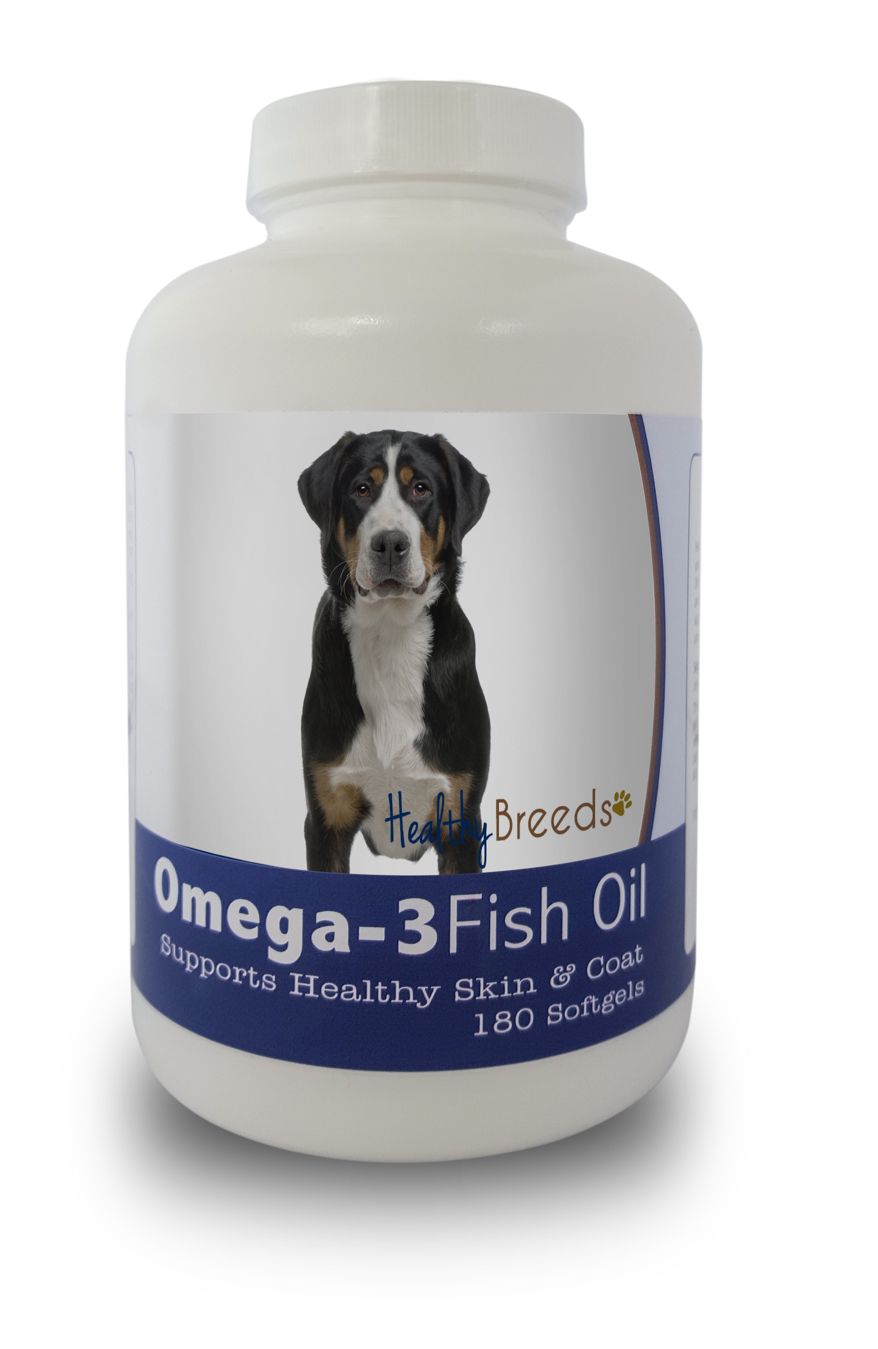 Greater Swiss Mountain Dog Omega-3 Fish Oil Softgels 180 Count