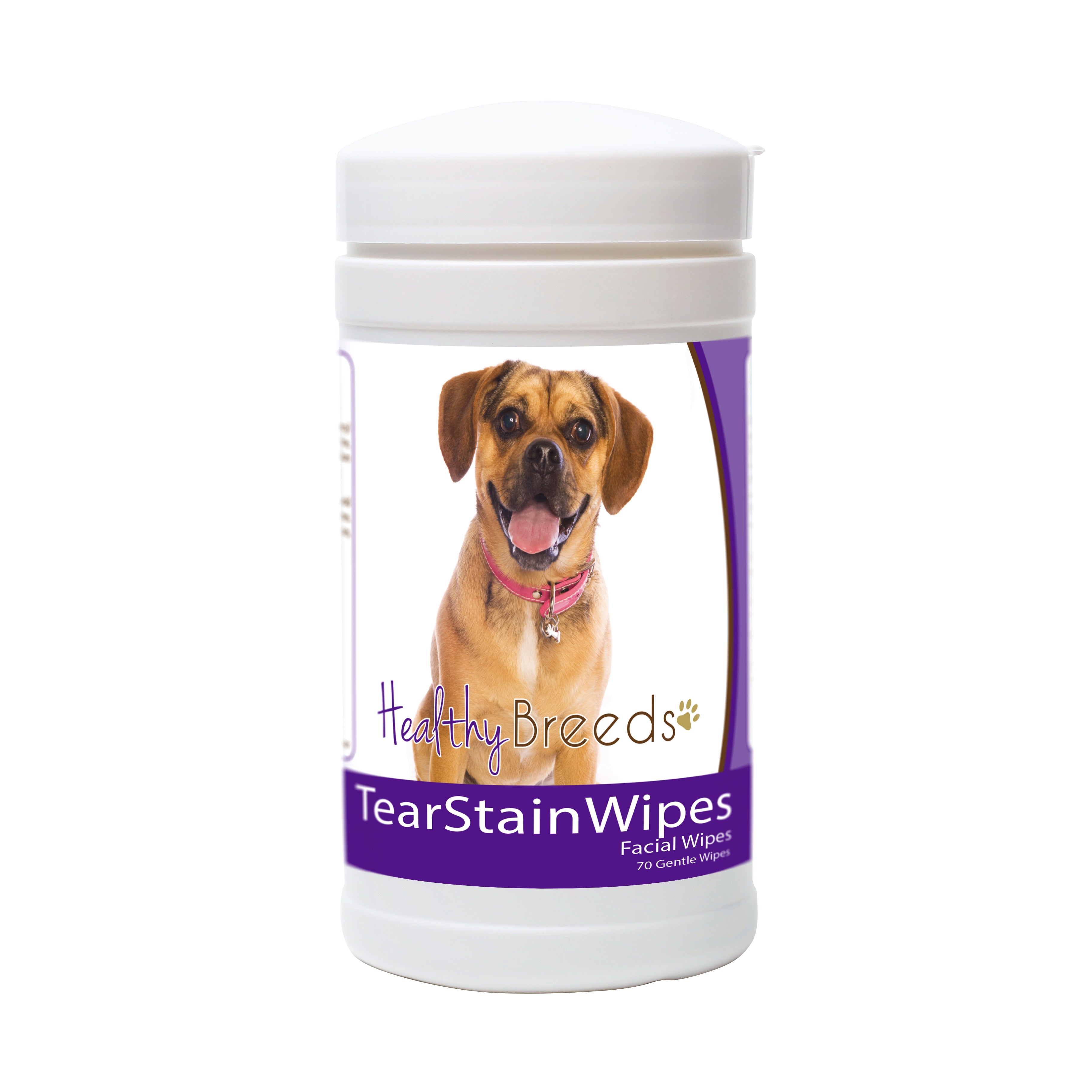 Puggle Tear Stain Wipes 70 Count