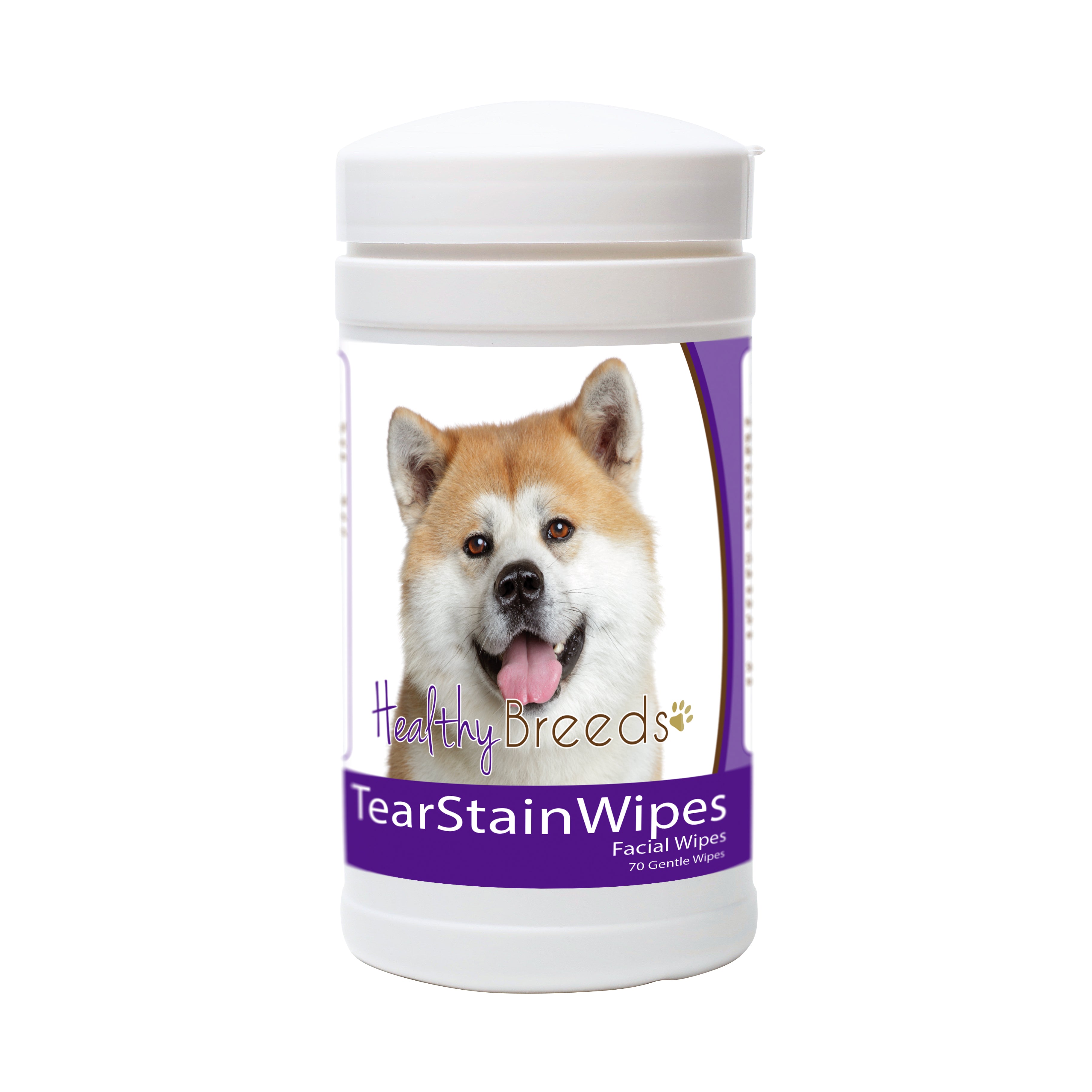 Akita Tear Stain Wipes 70 Count
