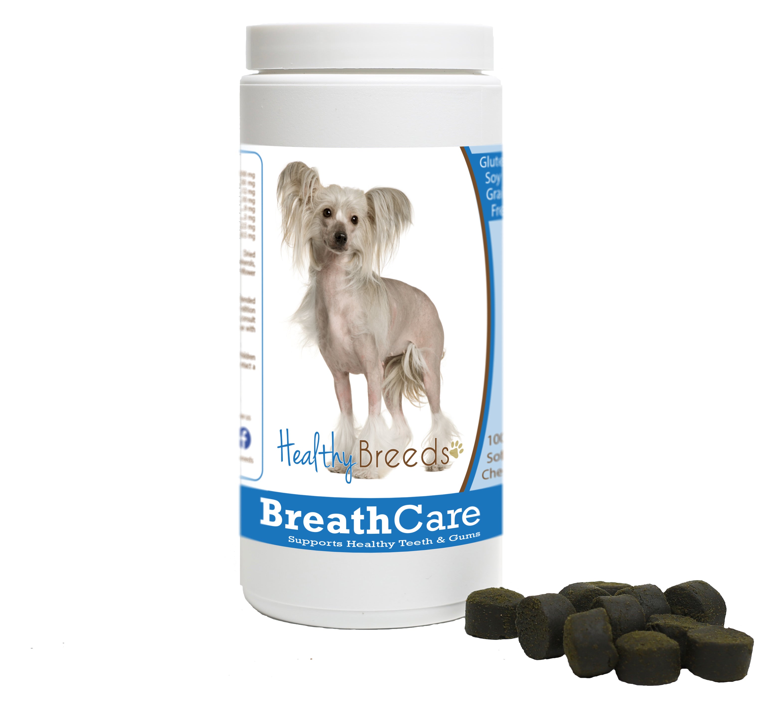 Chinese Crested Breath Care Soft Chews for Dogs 60 Count