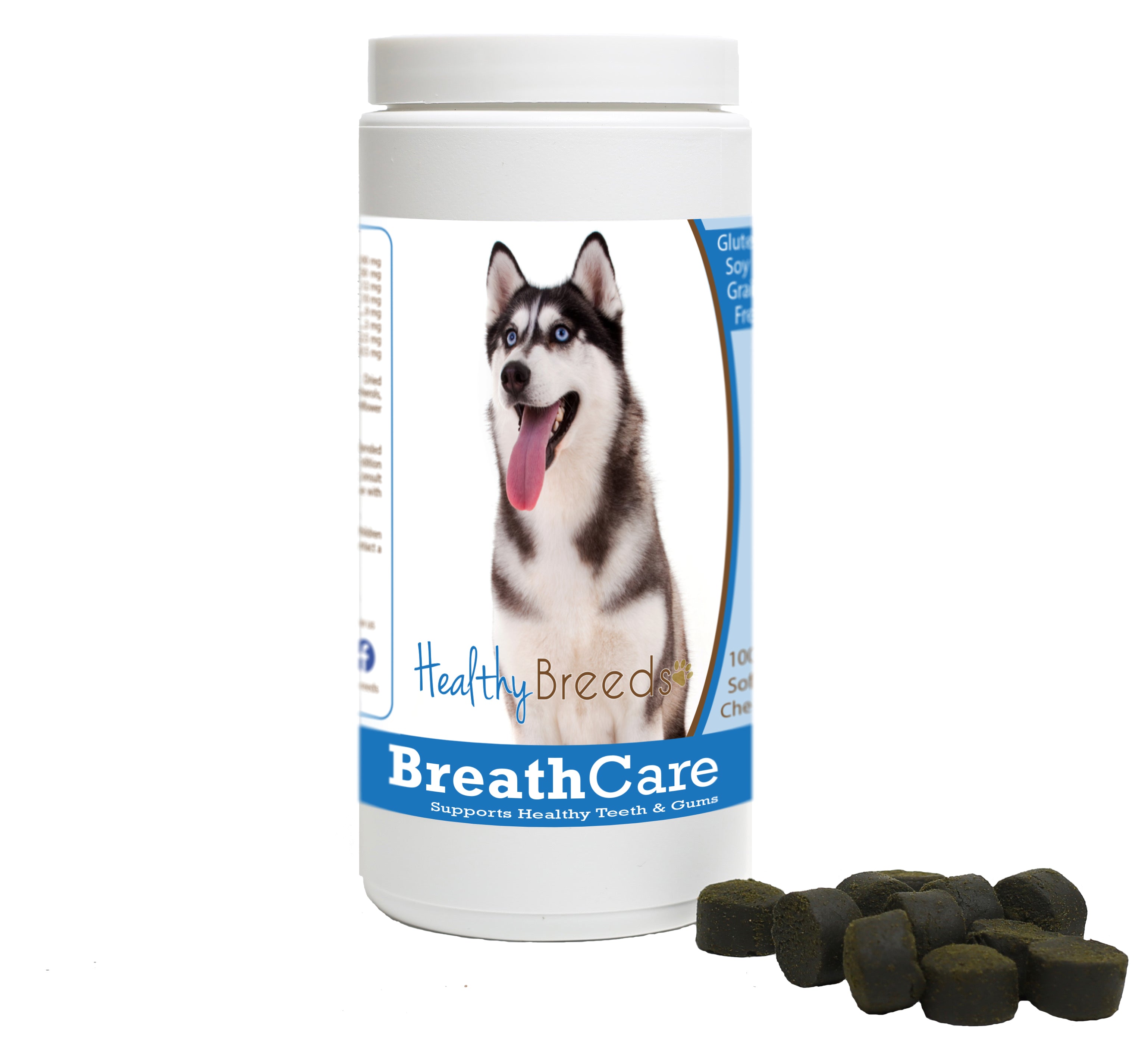 Siberian Husky Breath Care Soft Chews for Dogs 60 Count