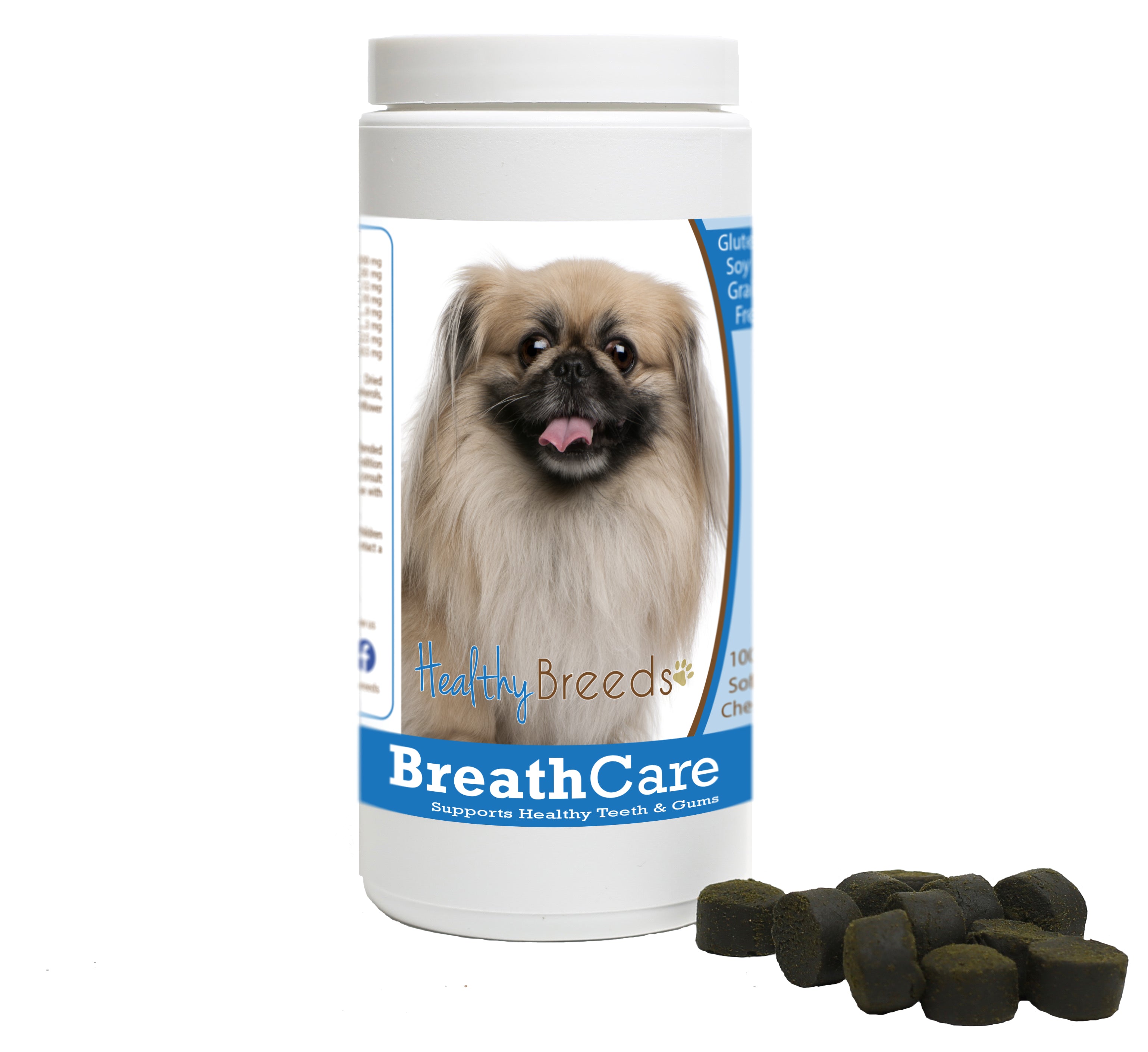 Pekingese Breath Care Soft Chews for Dogs 60 Count