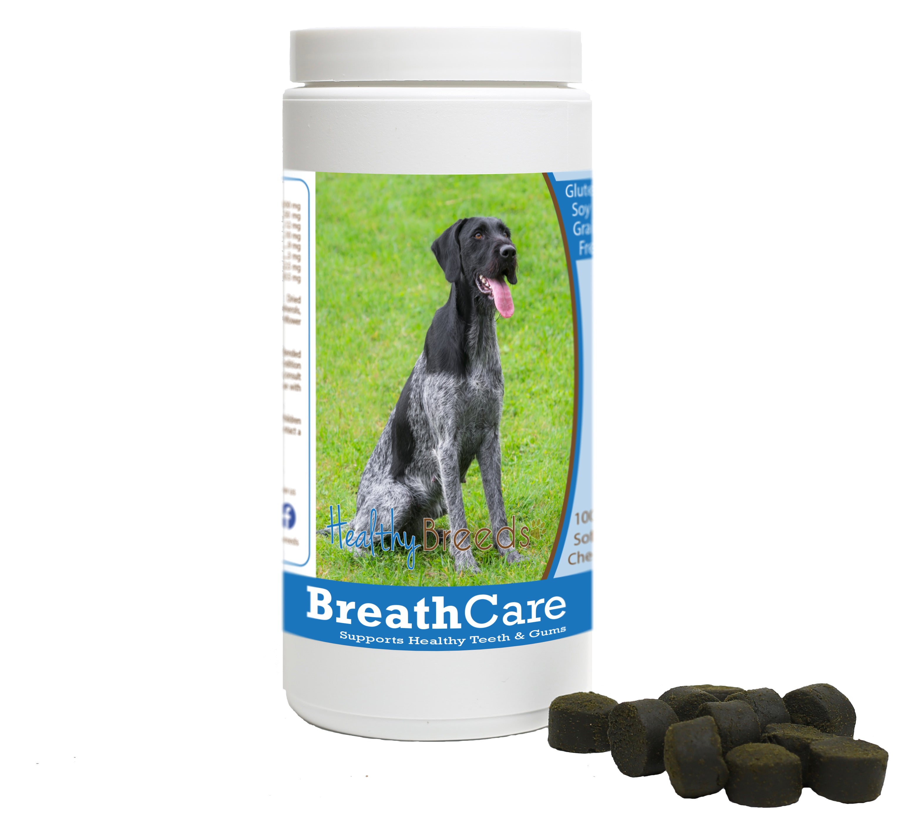 German Wirehaired Pointer Breath Care Soft Chews for Dogs 60 Count