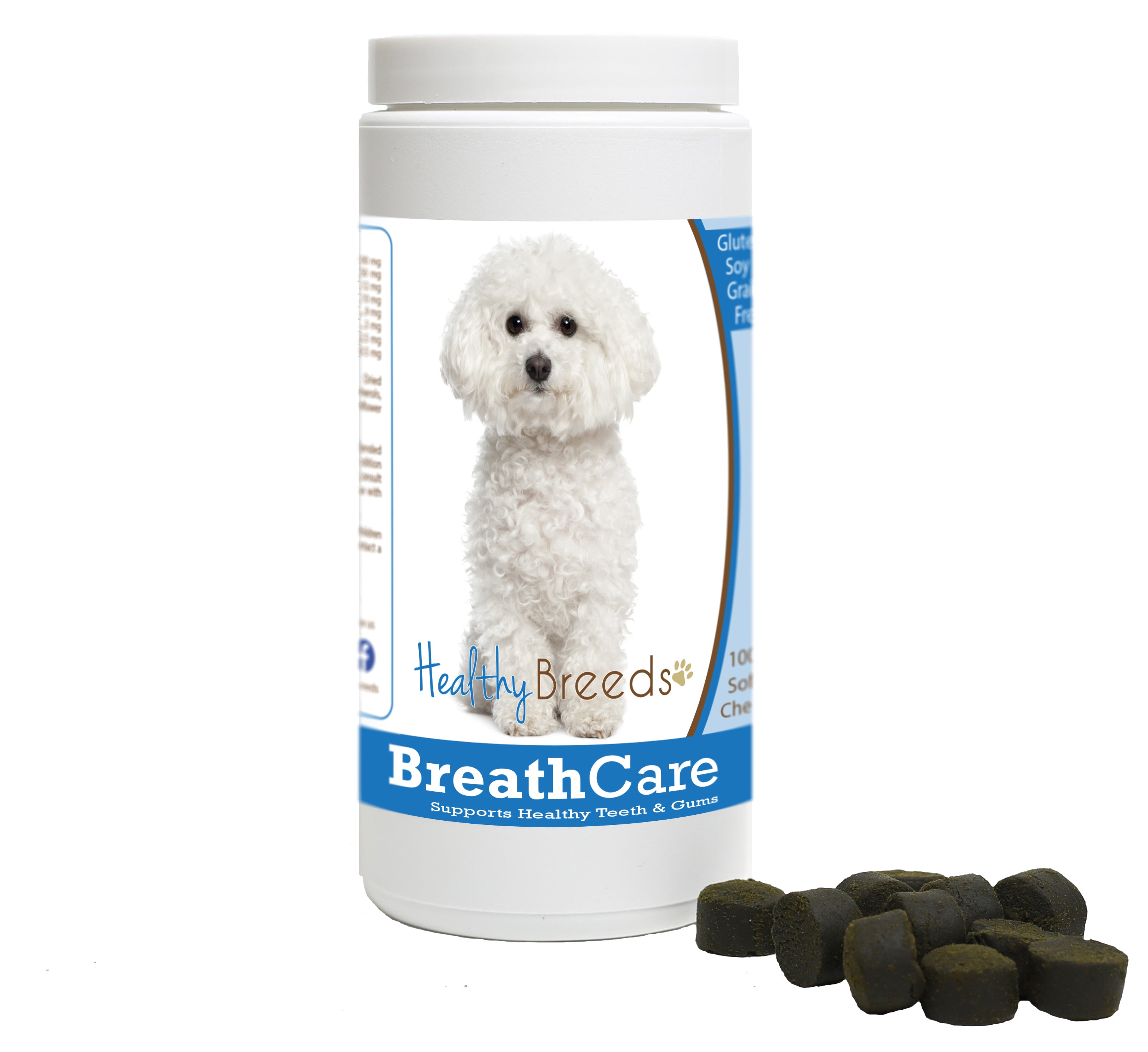 Bichon Frise Breath Care Soft Chews for Dogs 60 Count