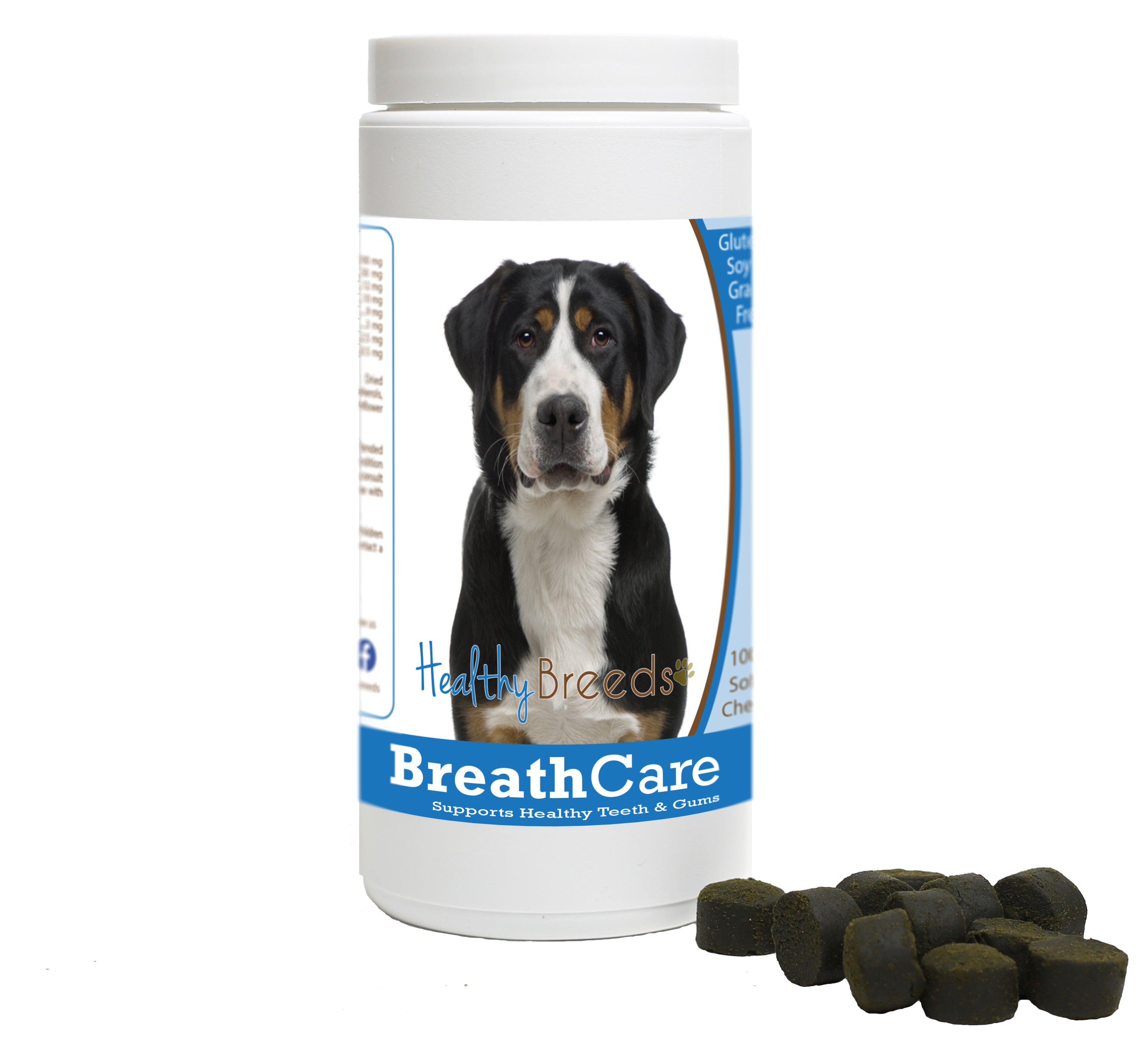 Greater Swiss Mountain Dog Breath Care Soft Chews for Dogs 60 Count