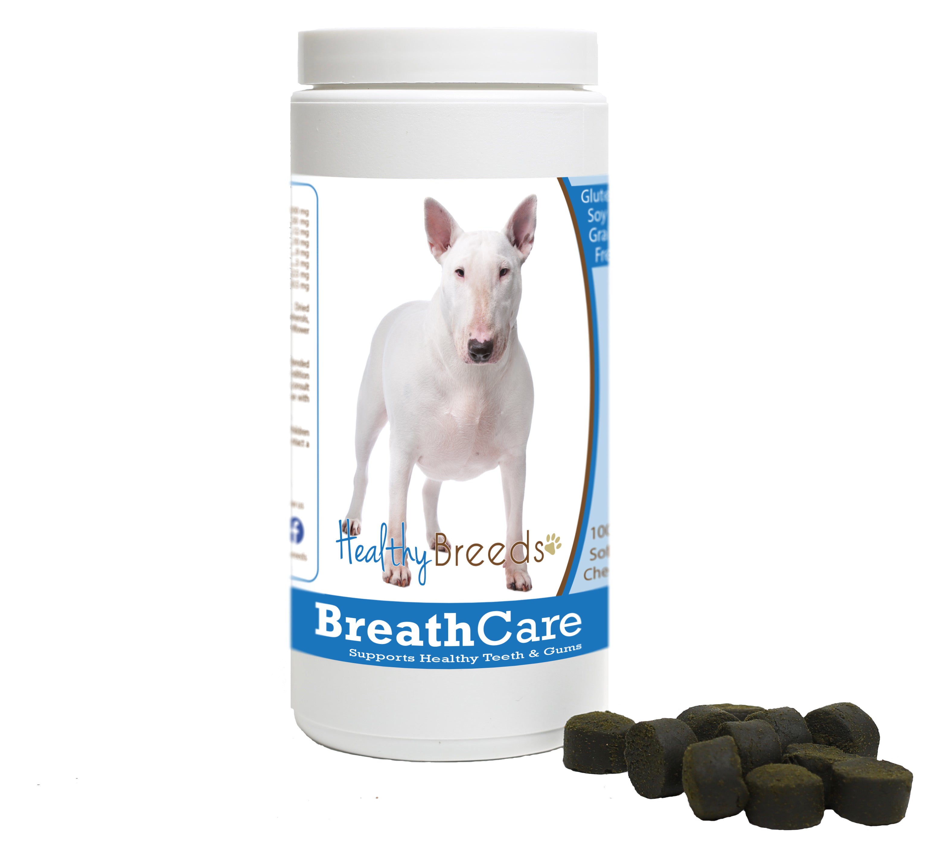 Bull Terrier Breath Care Soft Chews for Dogs 60 Count