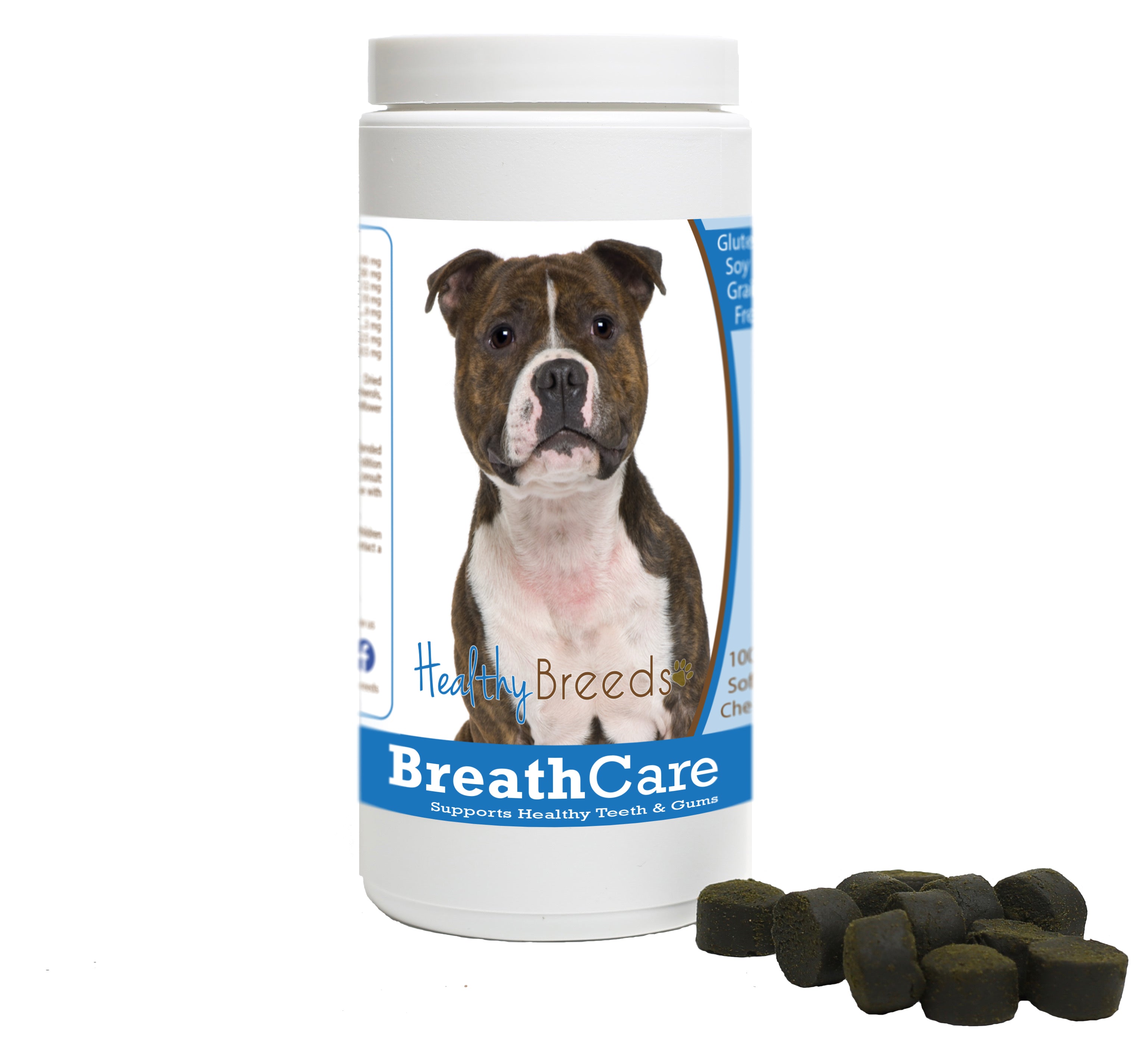 Staffordshire Bull Terrier Breath Care Soft Chews for Dogs 60 Count