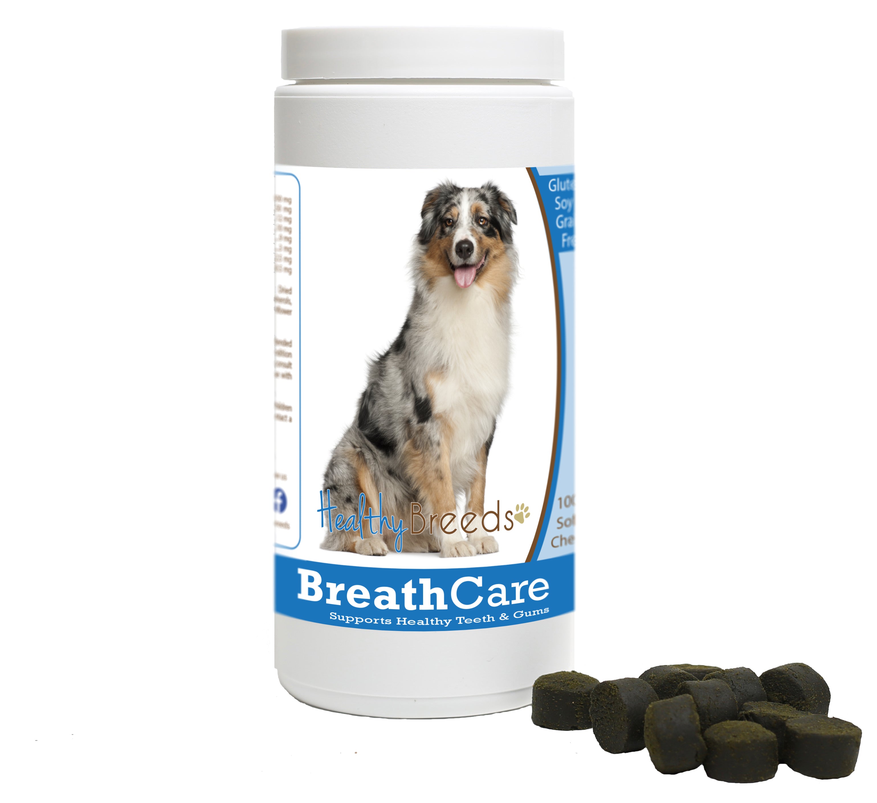 Australian Shepherd Breath Care Soft Chews for Dogs 100 Count