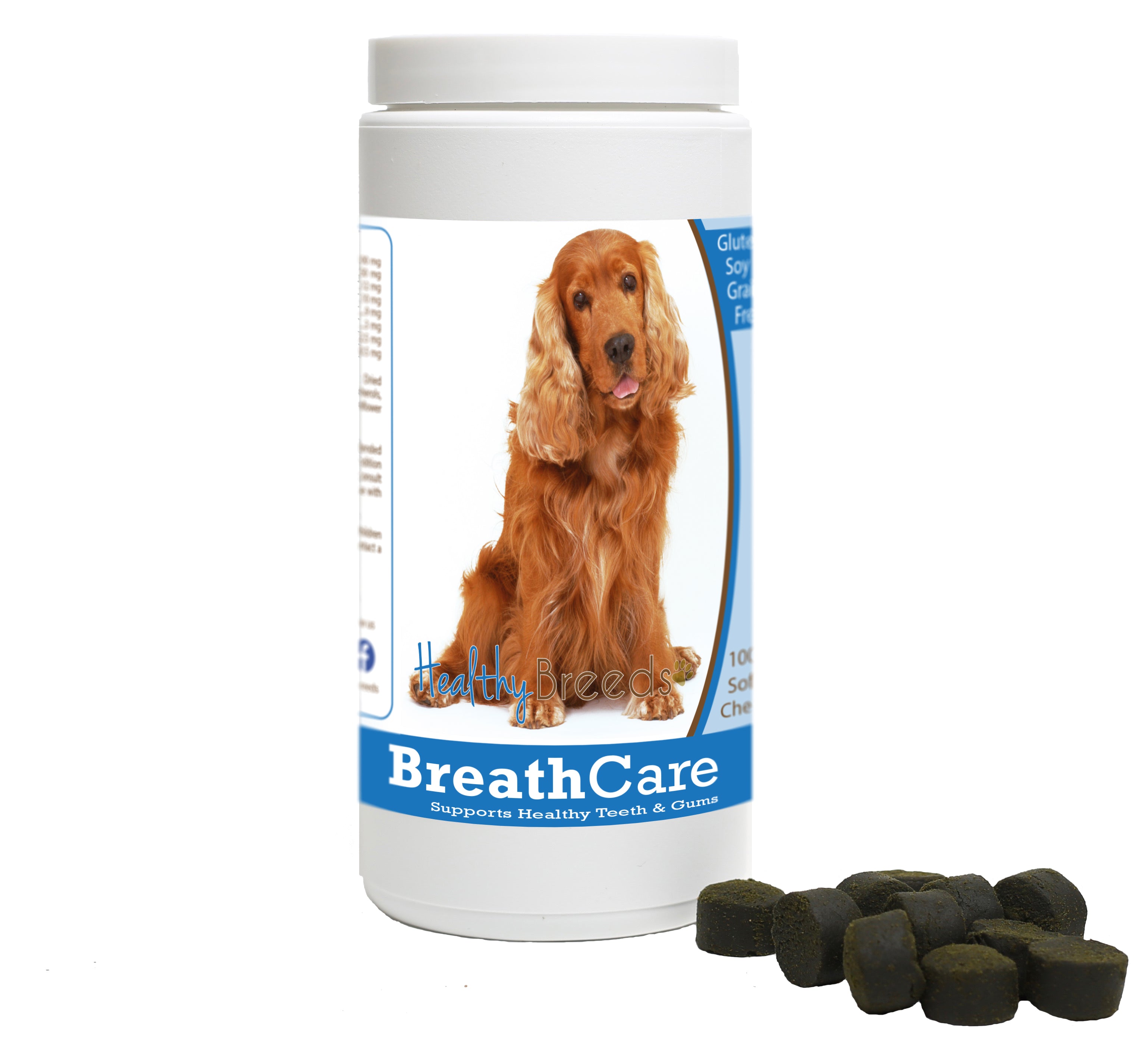 Cocker Spaniel Breath Care Soft Chews for Dogs 60 Count