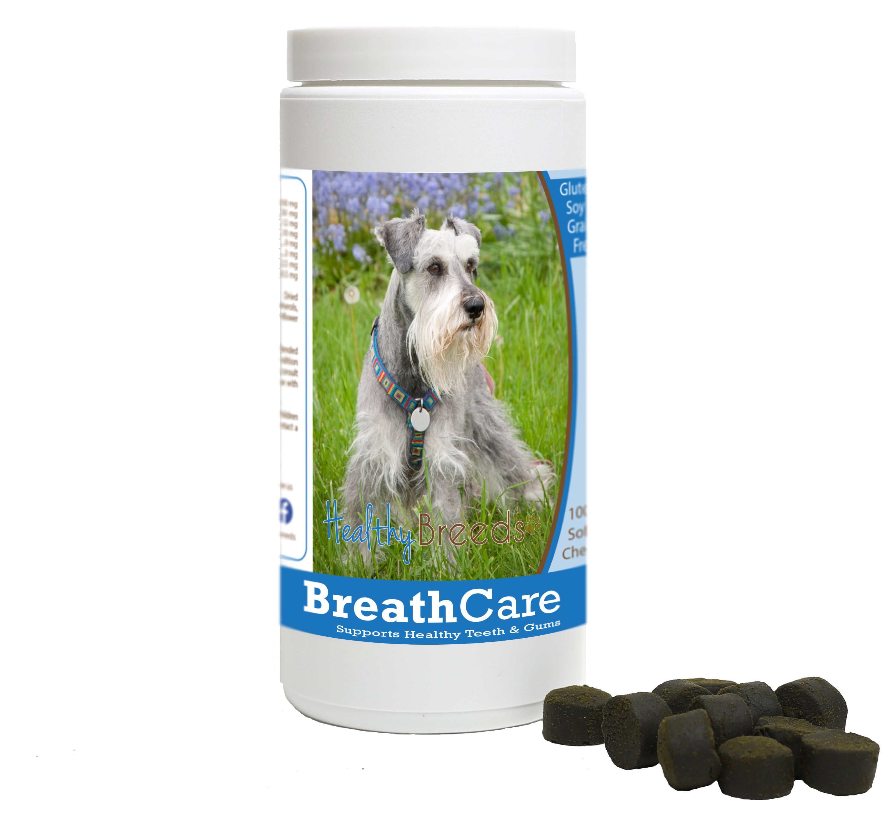 Miniature Schnauzer Breath Care Soft Chews for Dogs 60 Count
